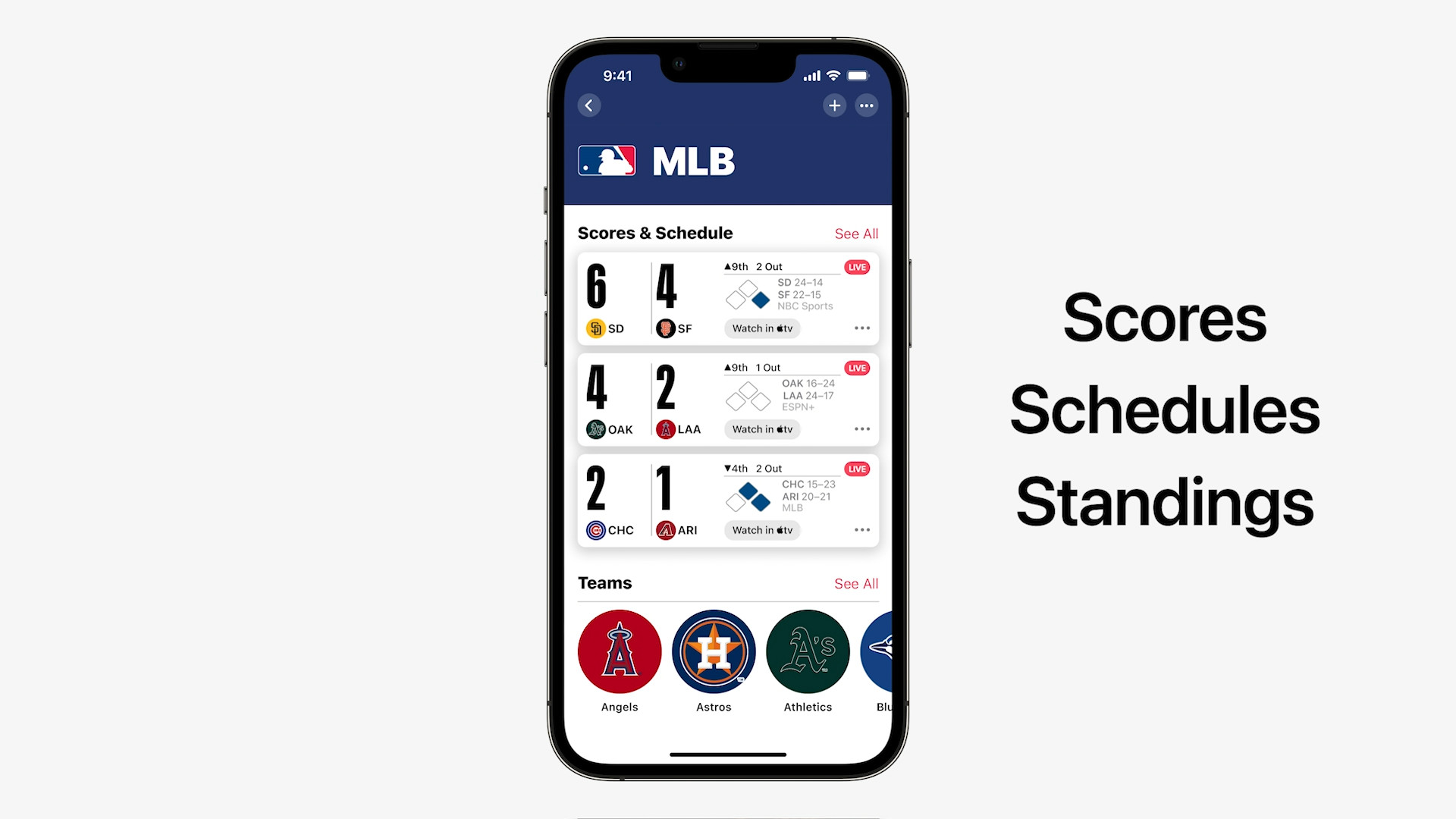 mlb scores schedules standings