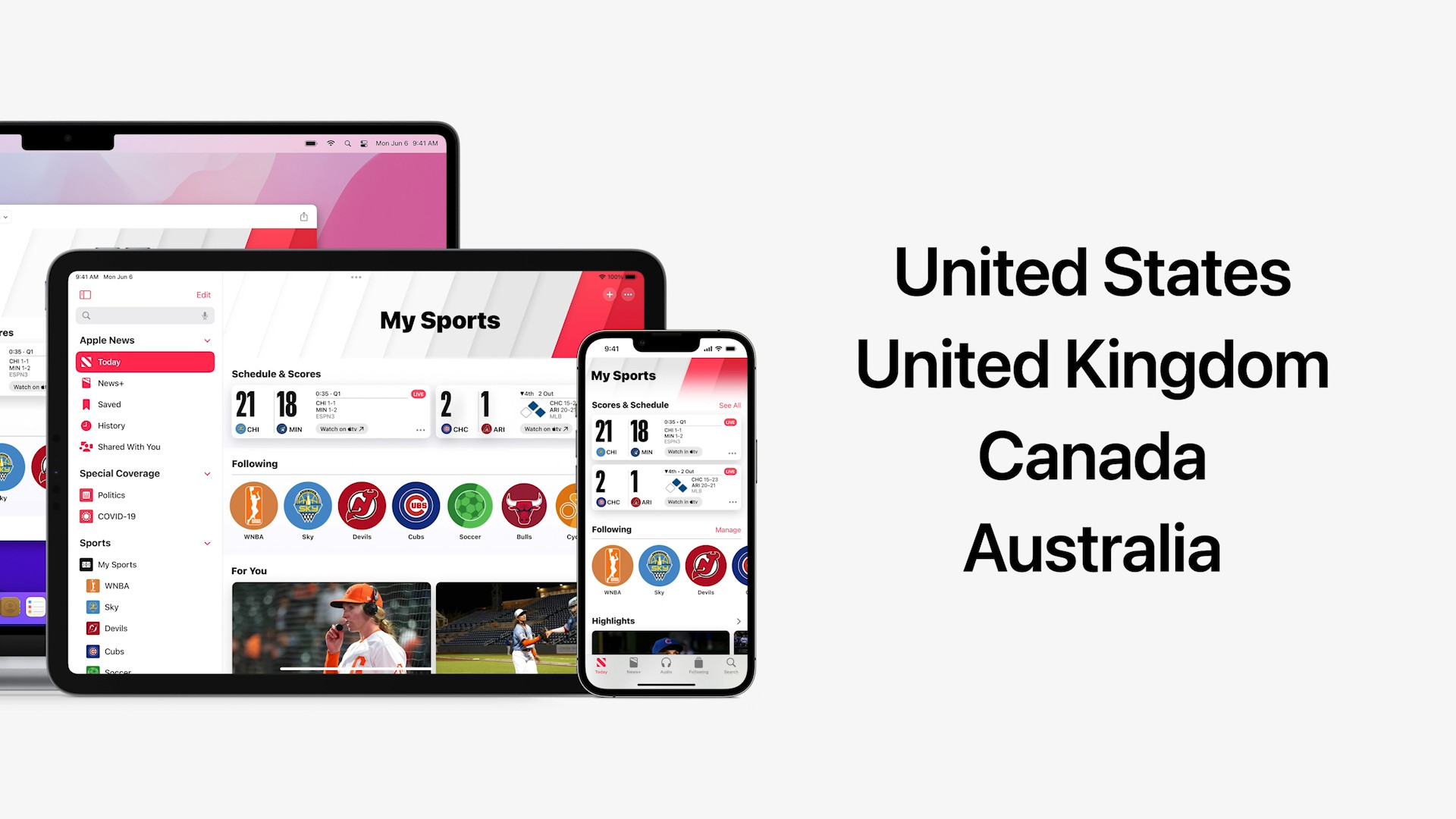 multi device sports app countries
