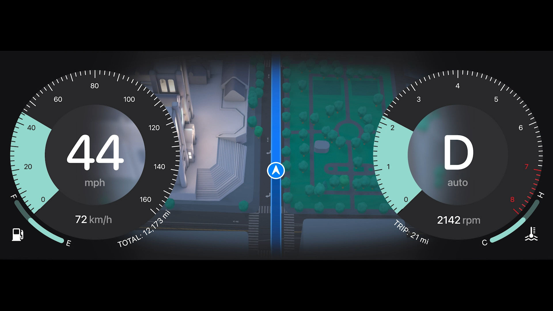navigation speedometer display