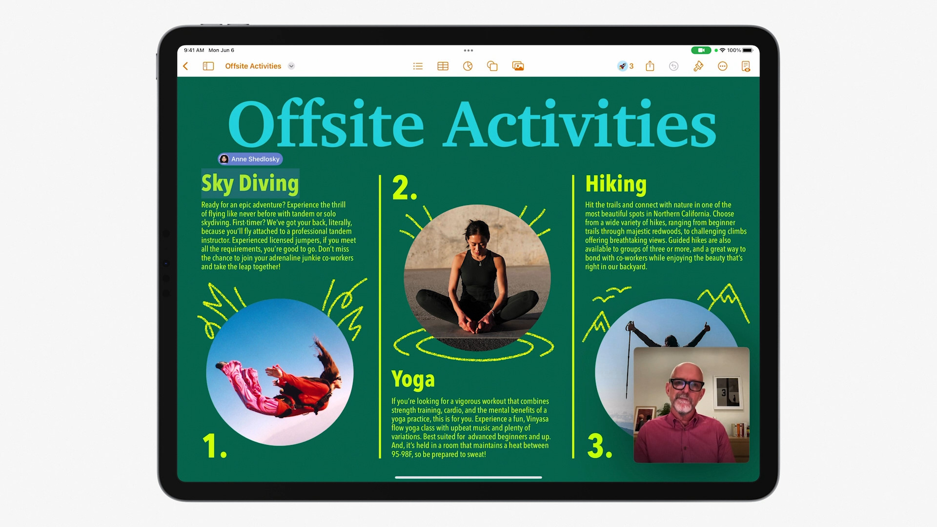 offsite activities yoga call