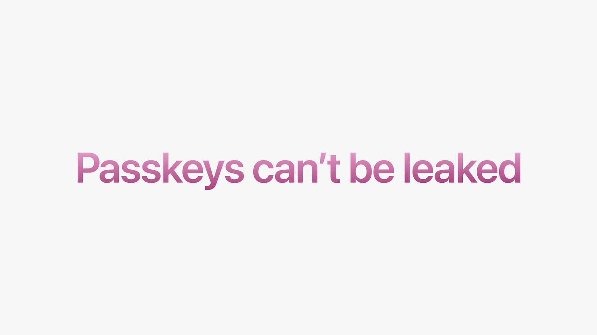 passkeys cant be leaked