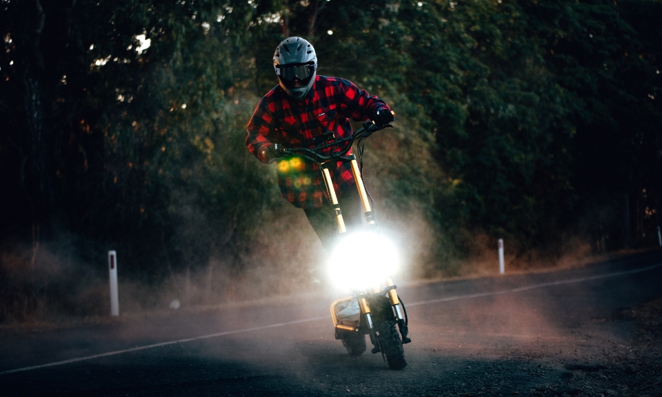 person riding electric scooter