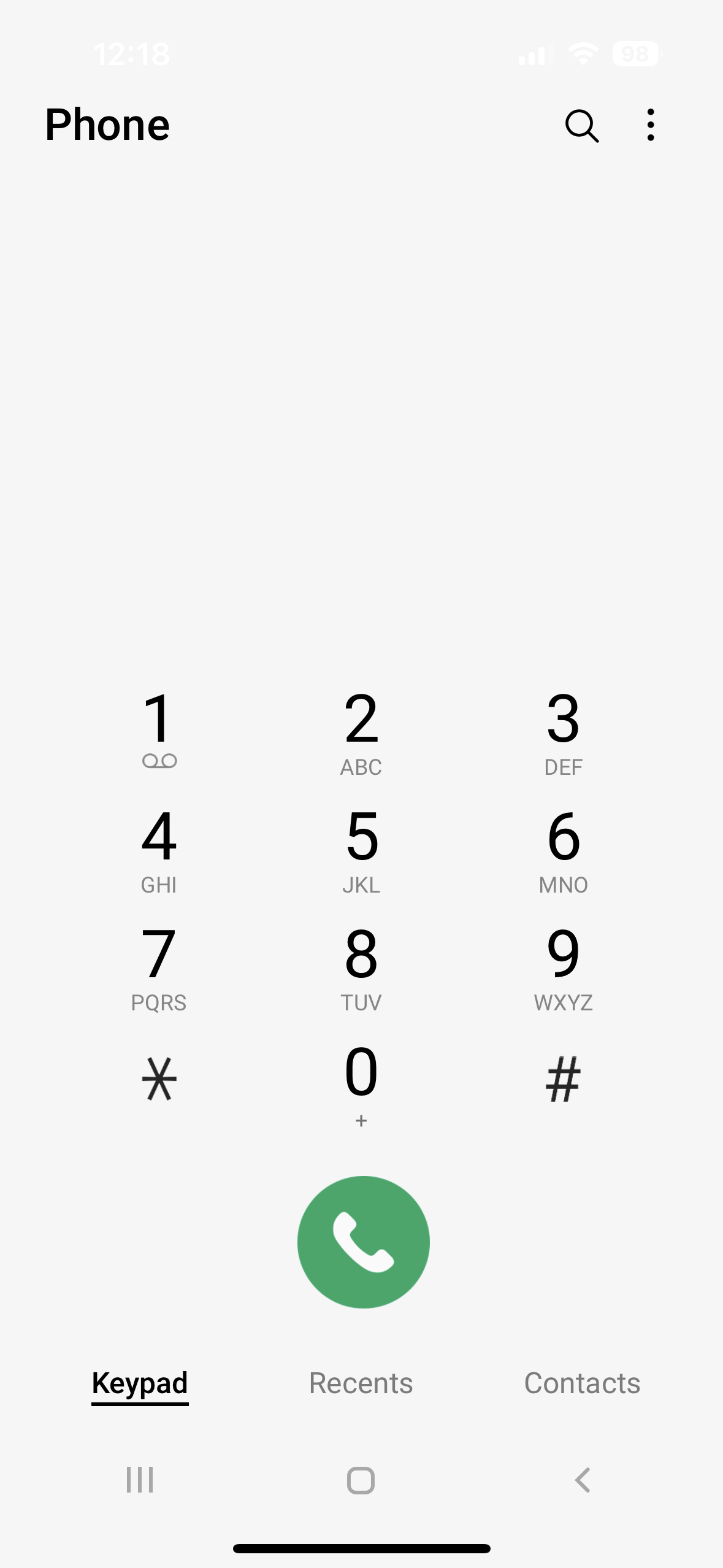 phone dialer screen