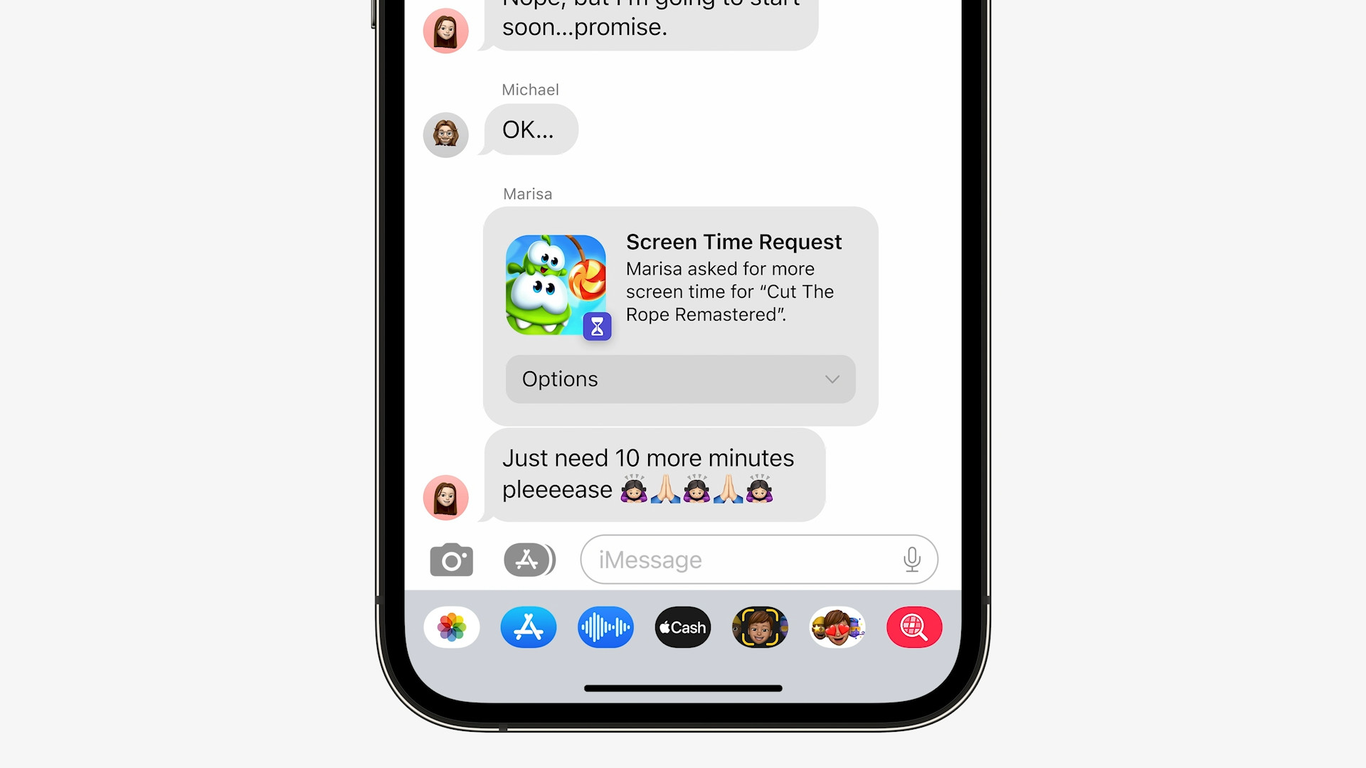 phone screen time request