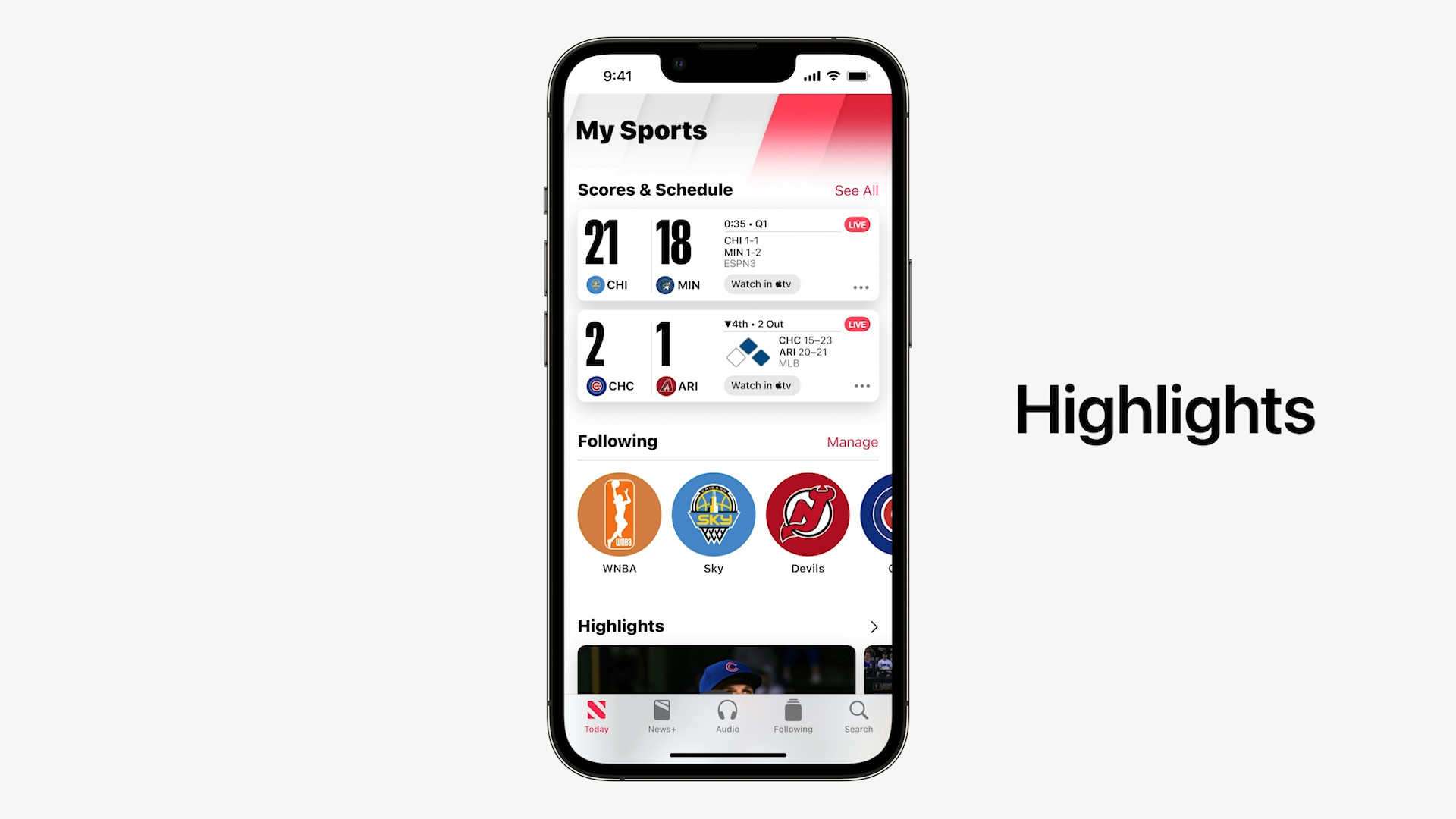 phone sports highlights