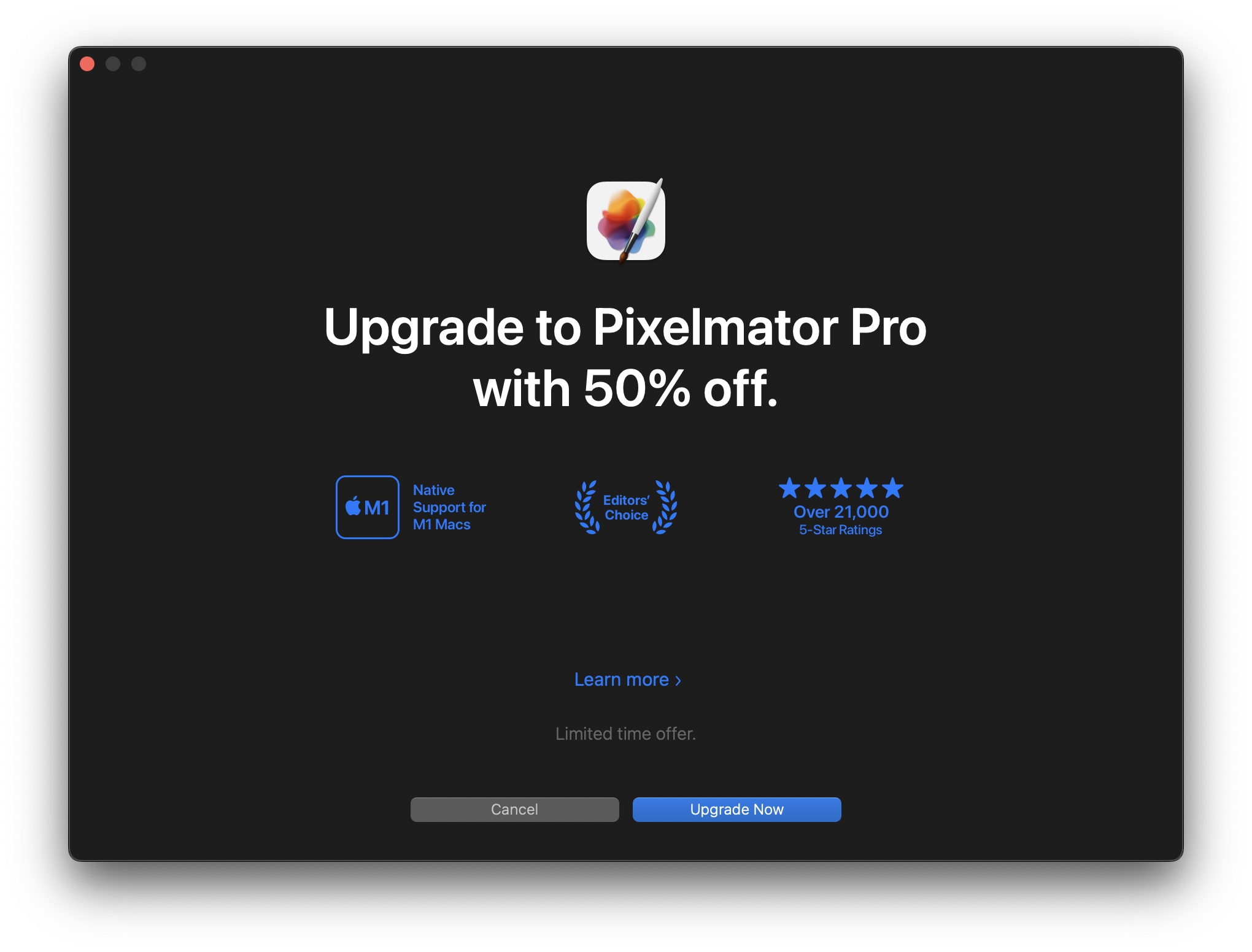 pixelmator pro upgrade offer