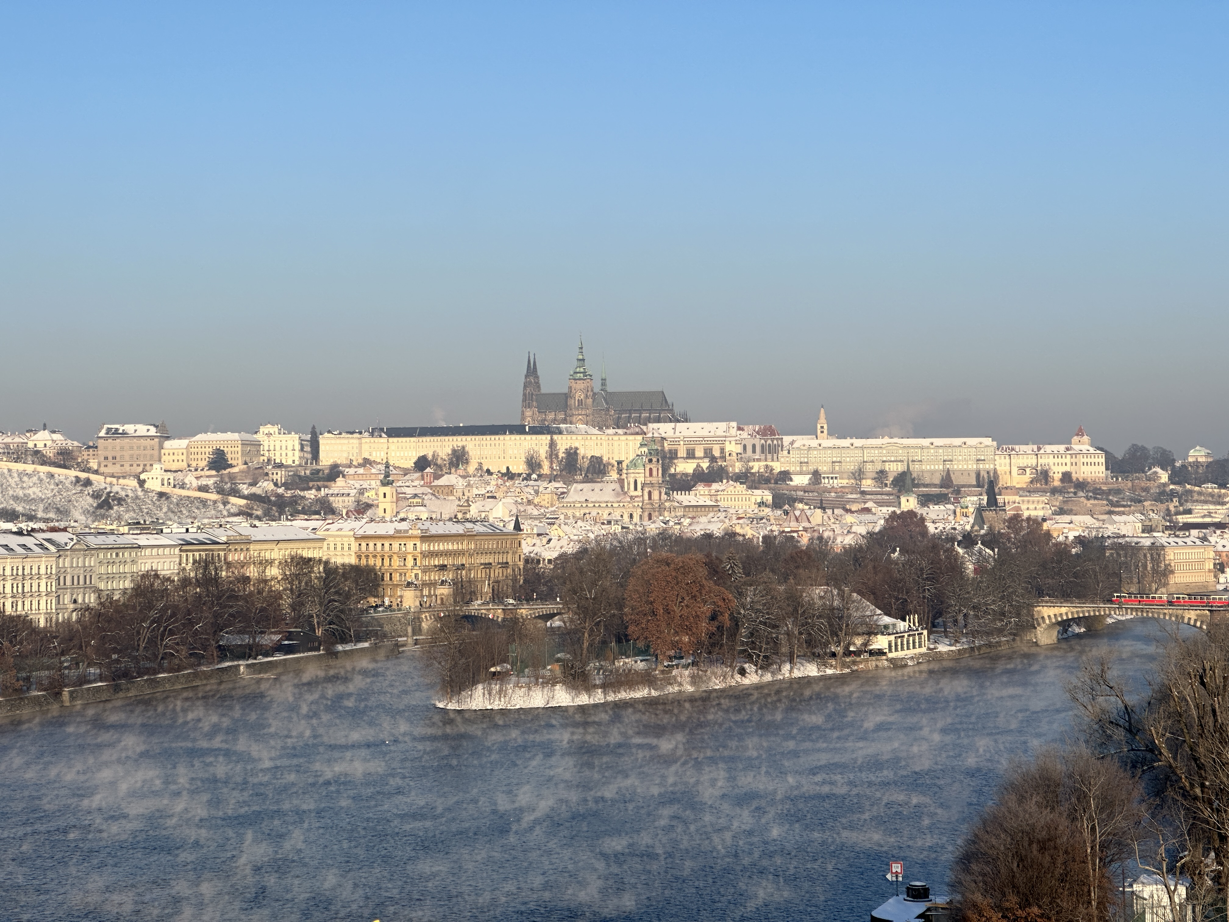 prague castle winter view