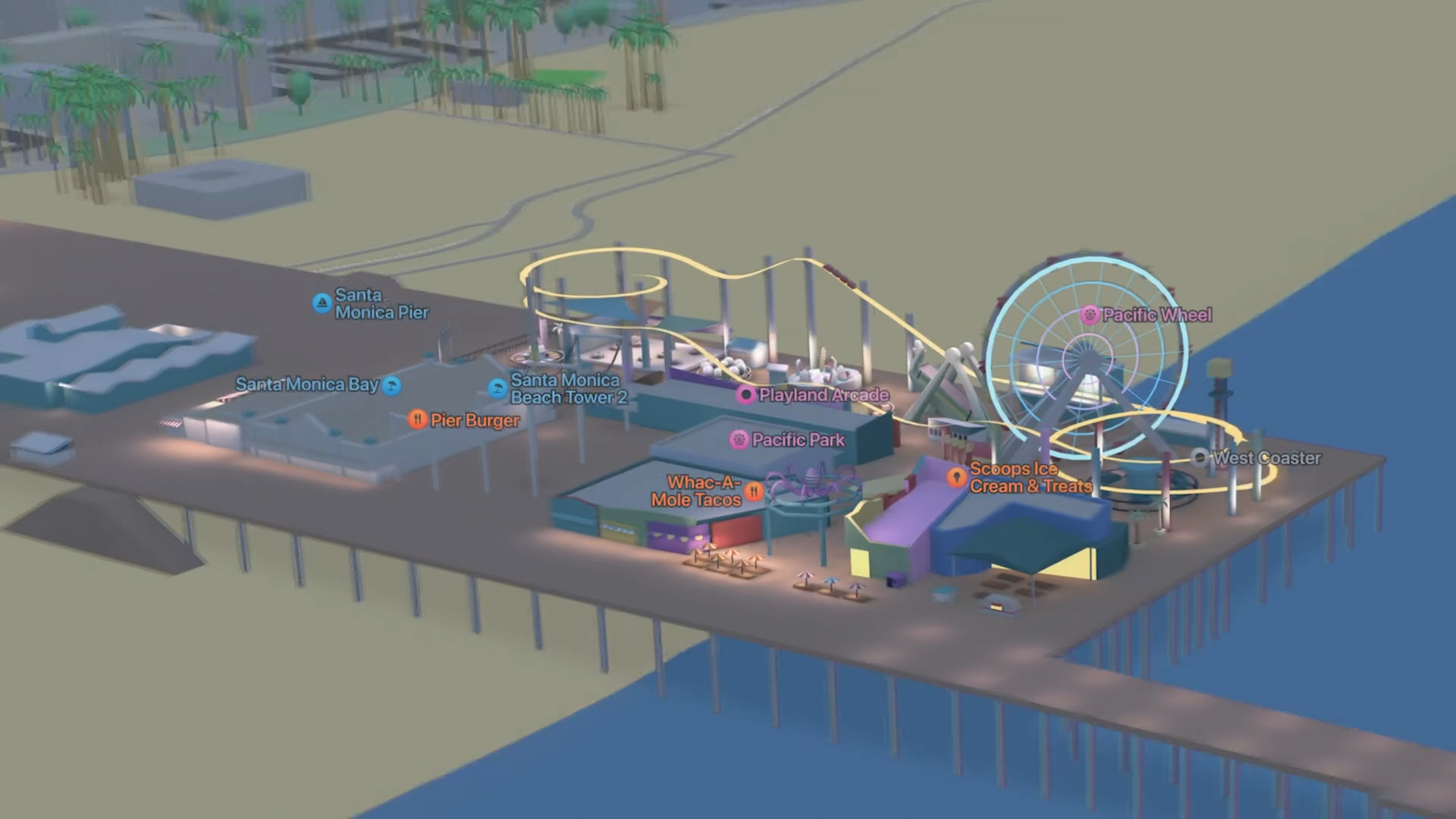 santa monica pier night view