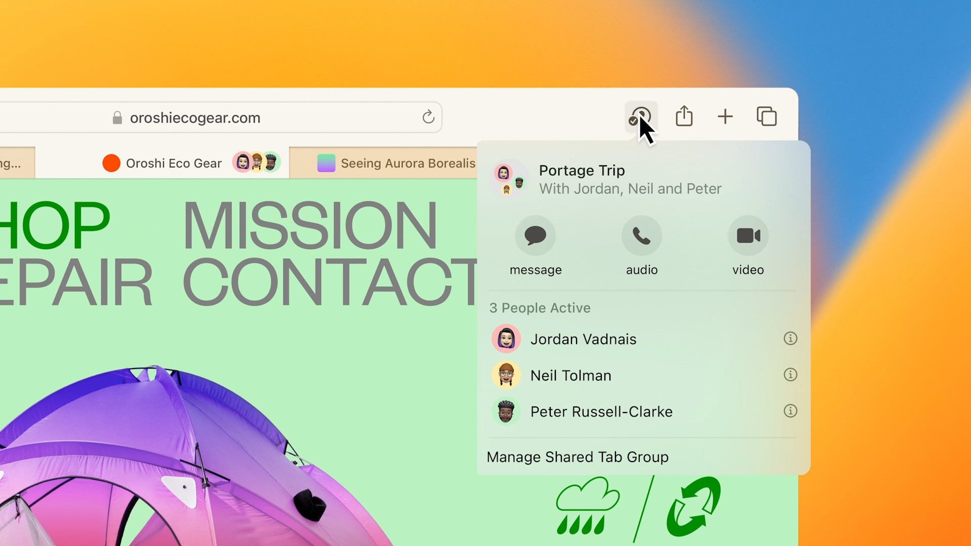 shared tab group notification