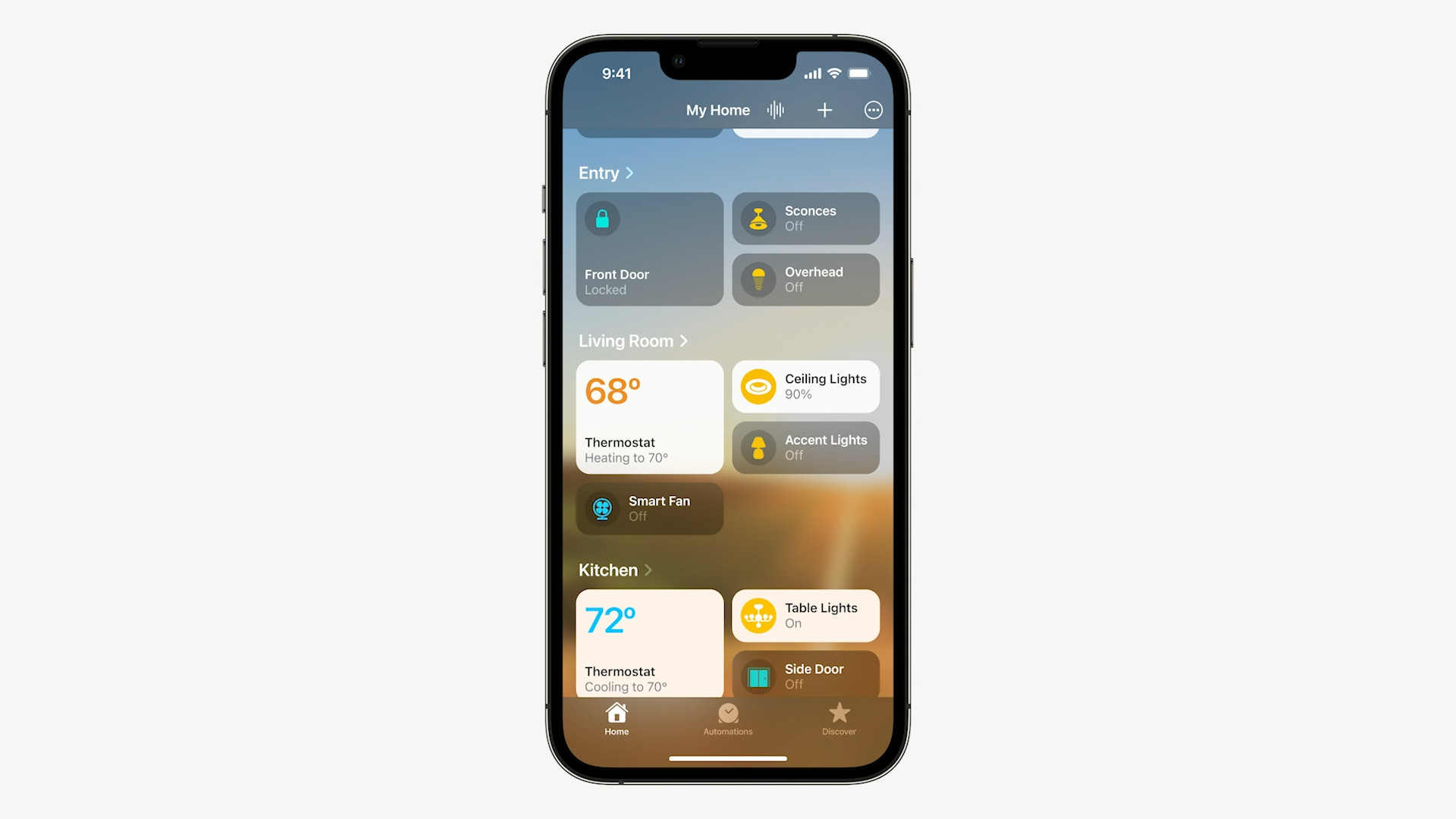 smart home interface details