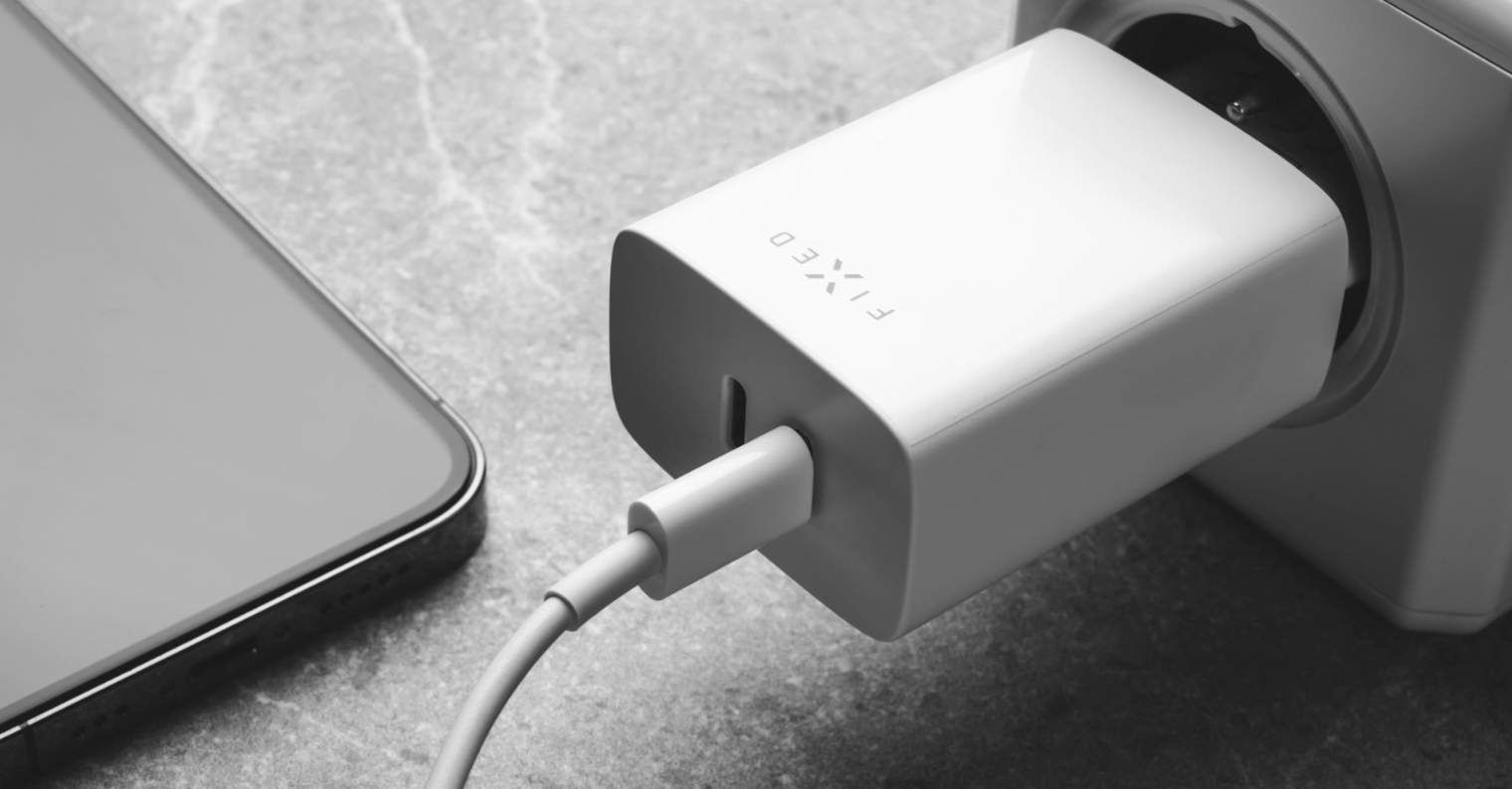 smartphone charger plugged in