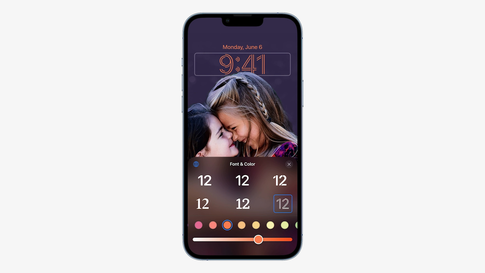 smartphone lock screen color slider