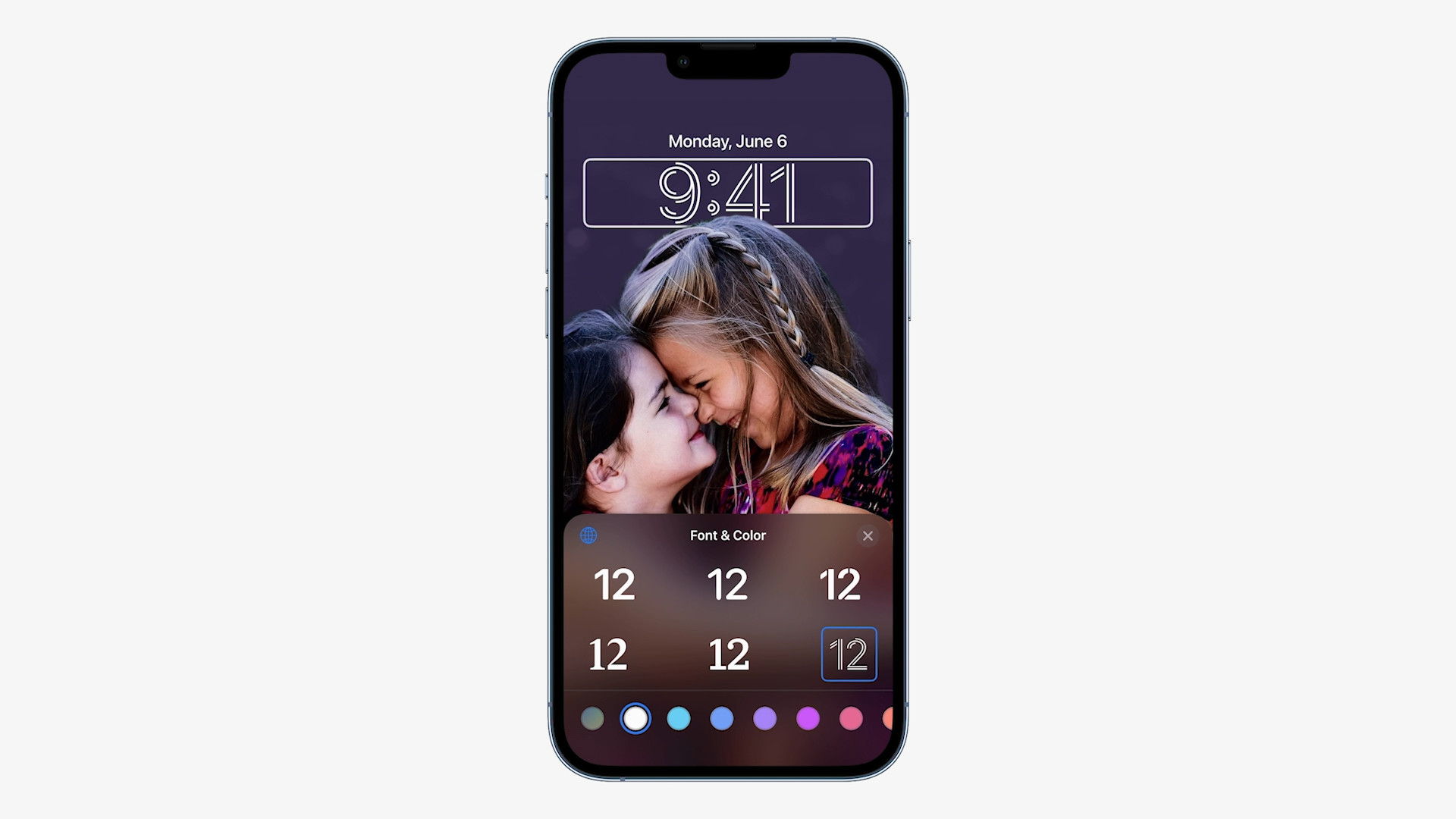 smartphone lock screen font color