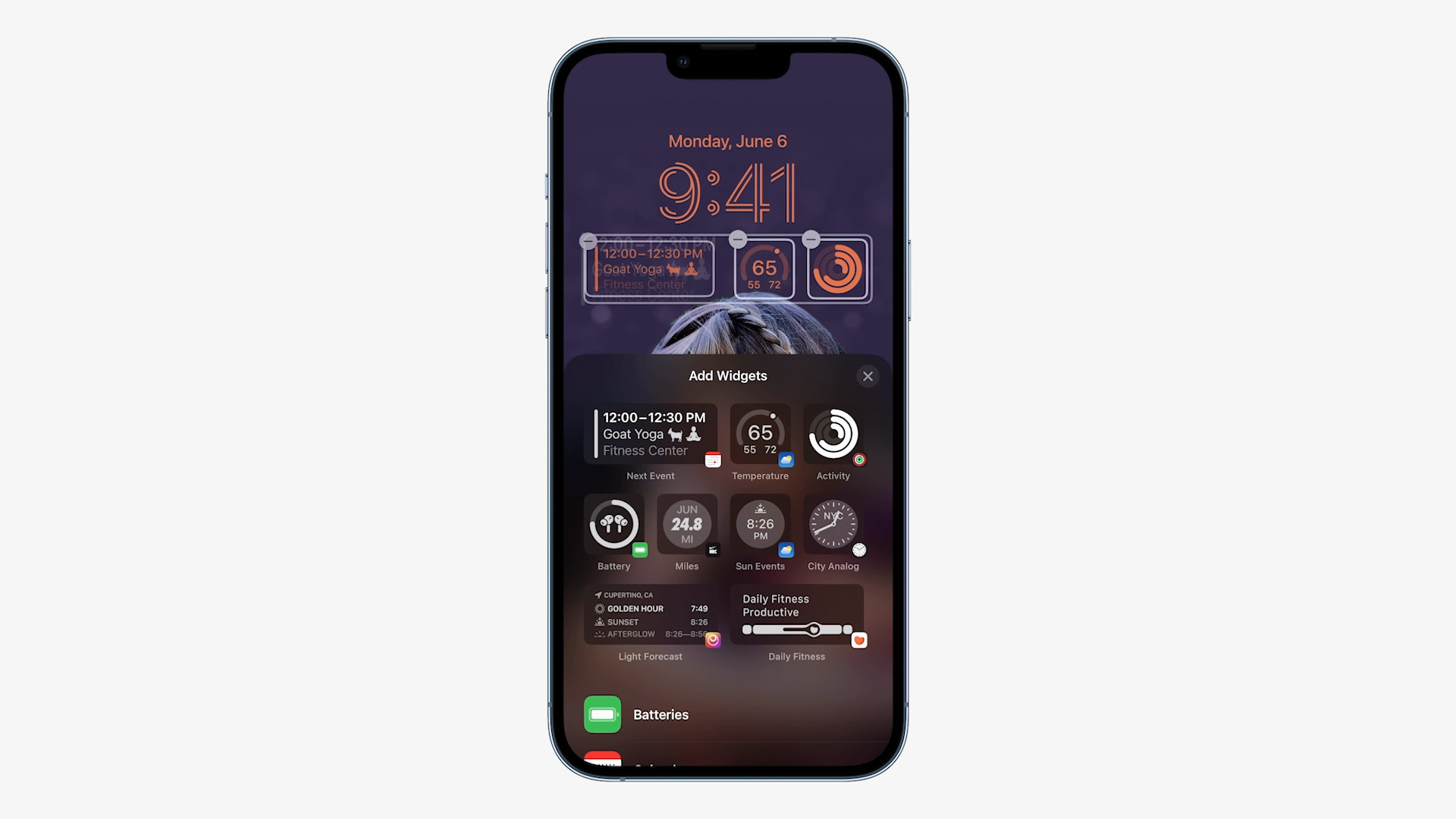 smartphone lock screen widget customization
