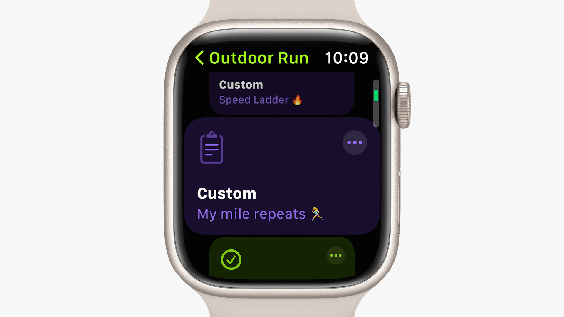 smartwatch custom workout