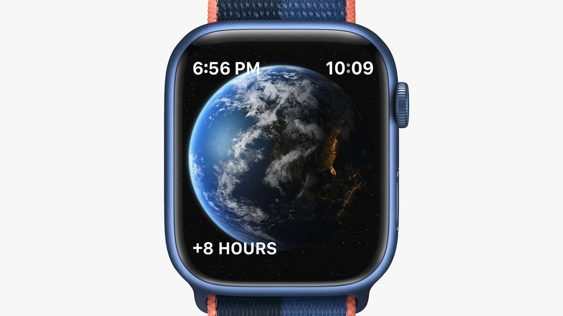 smartwatch earth display evening