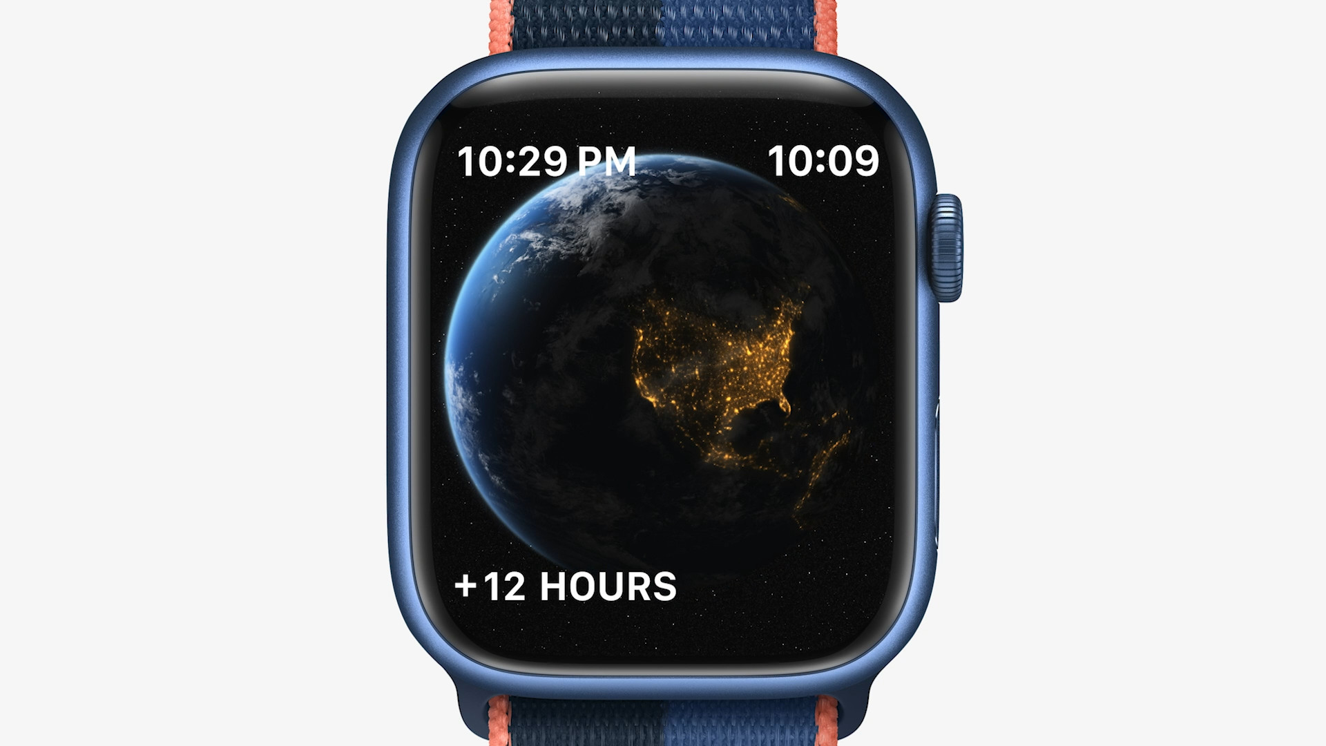 smartwatch earth display night