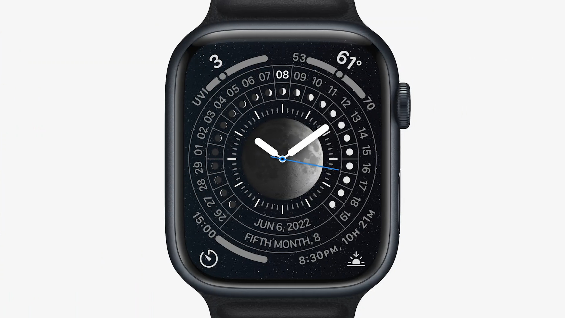 smartwatch lunar calendar display variation