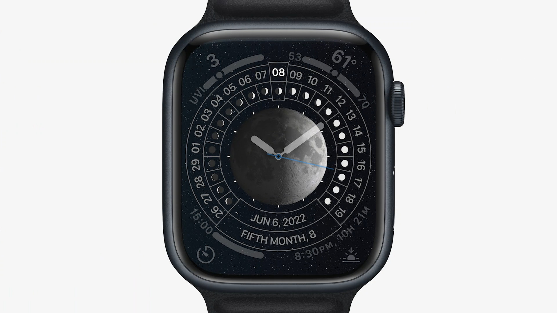 smartwatch lunar calendar display