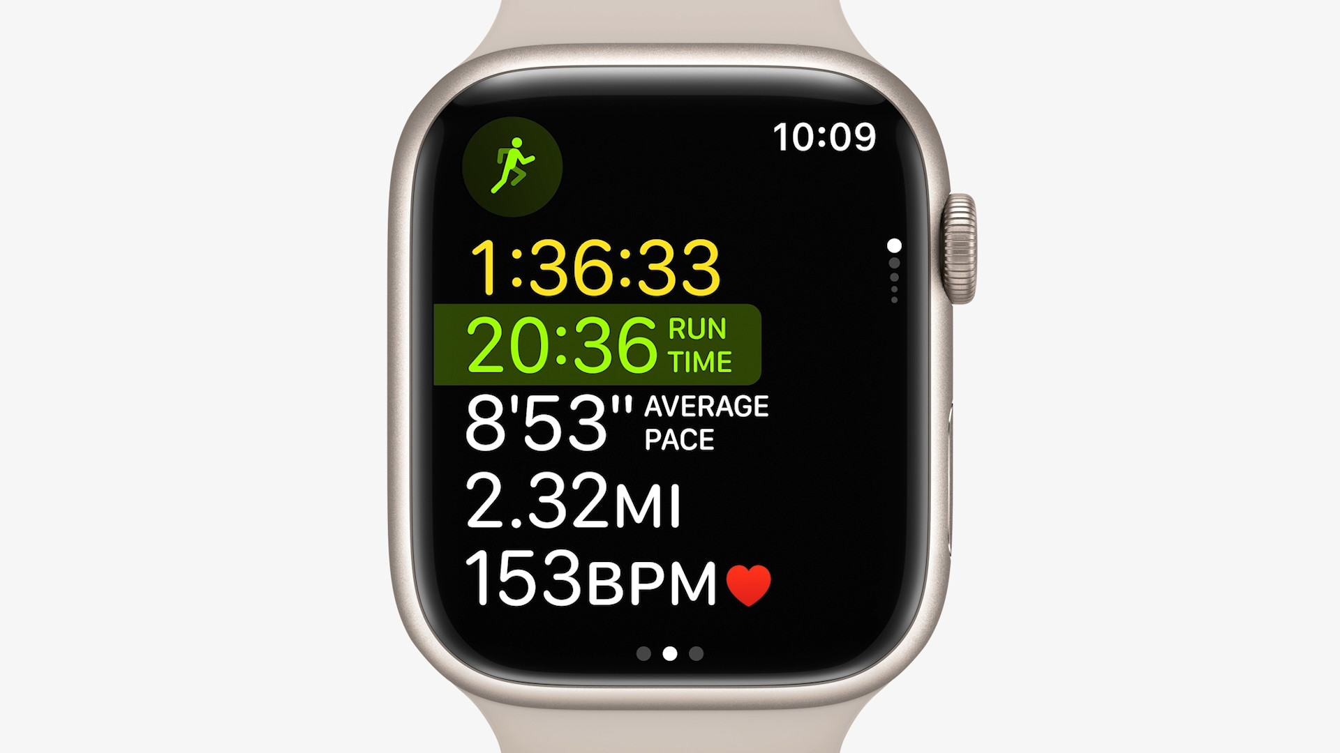 smartwatch running stats display