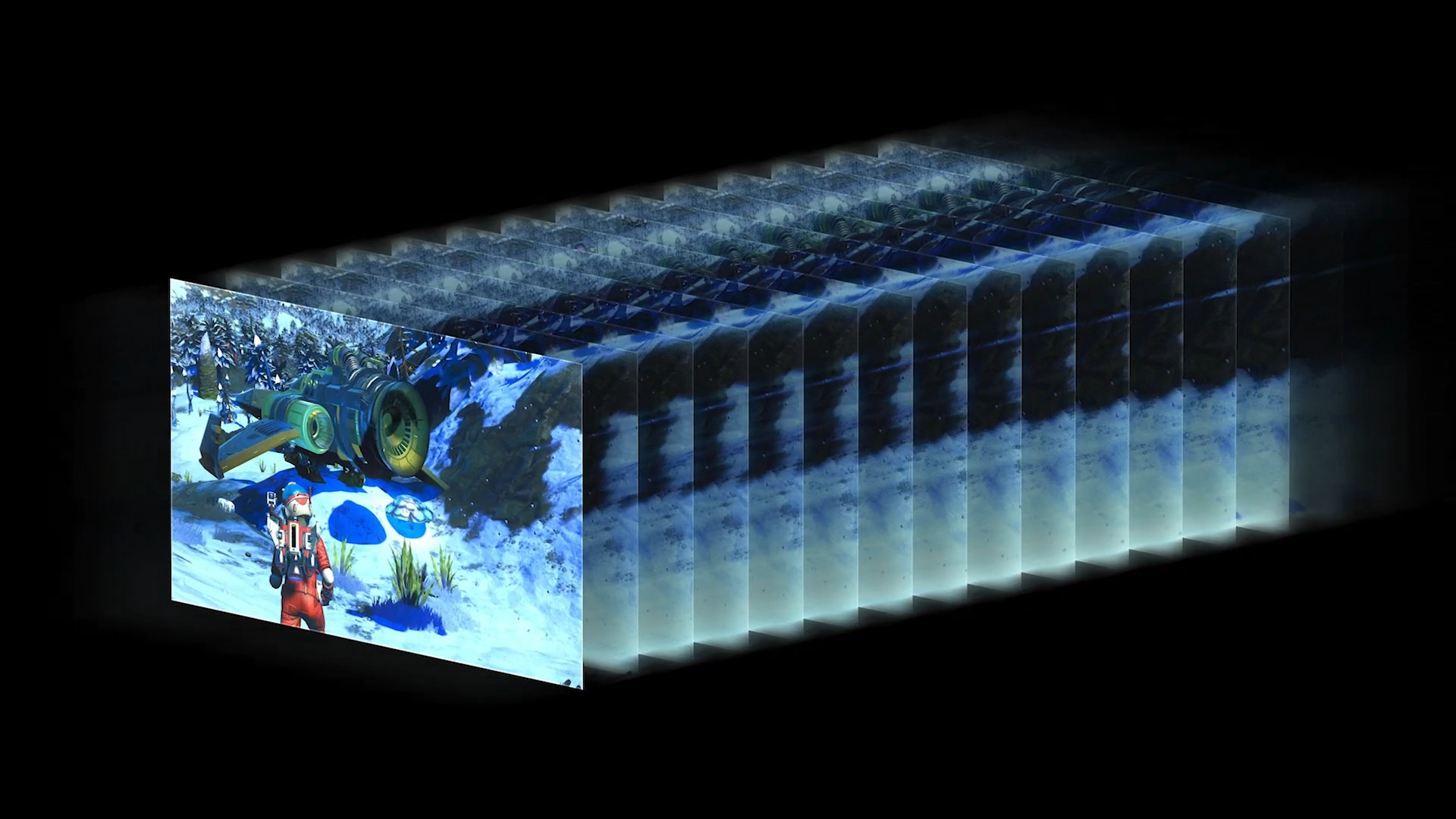 stacked images of space explorer