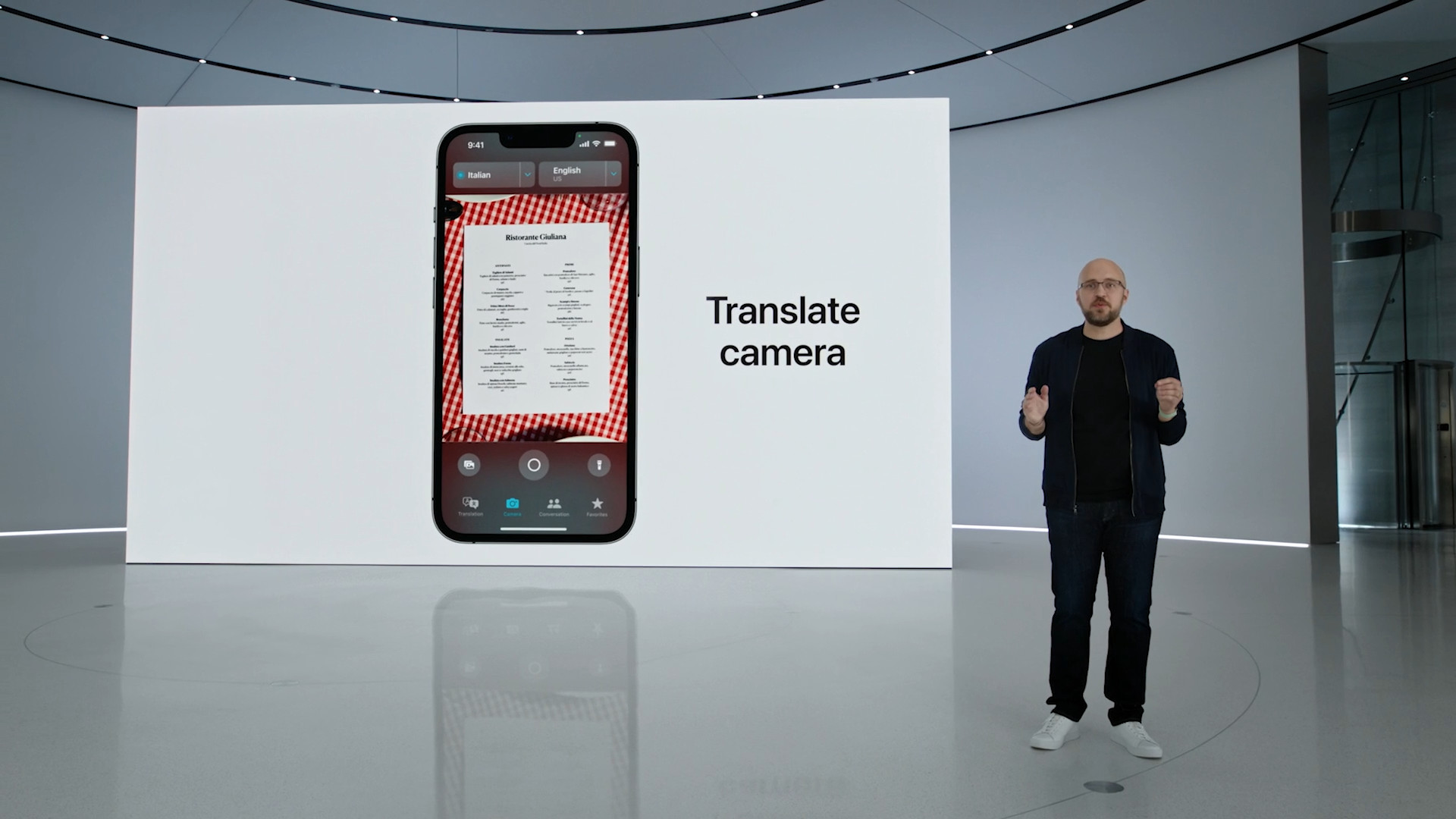 translate camera presentation
