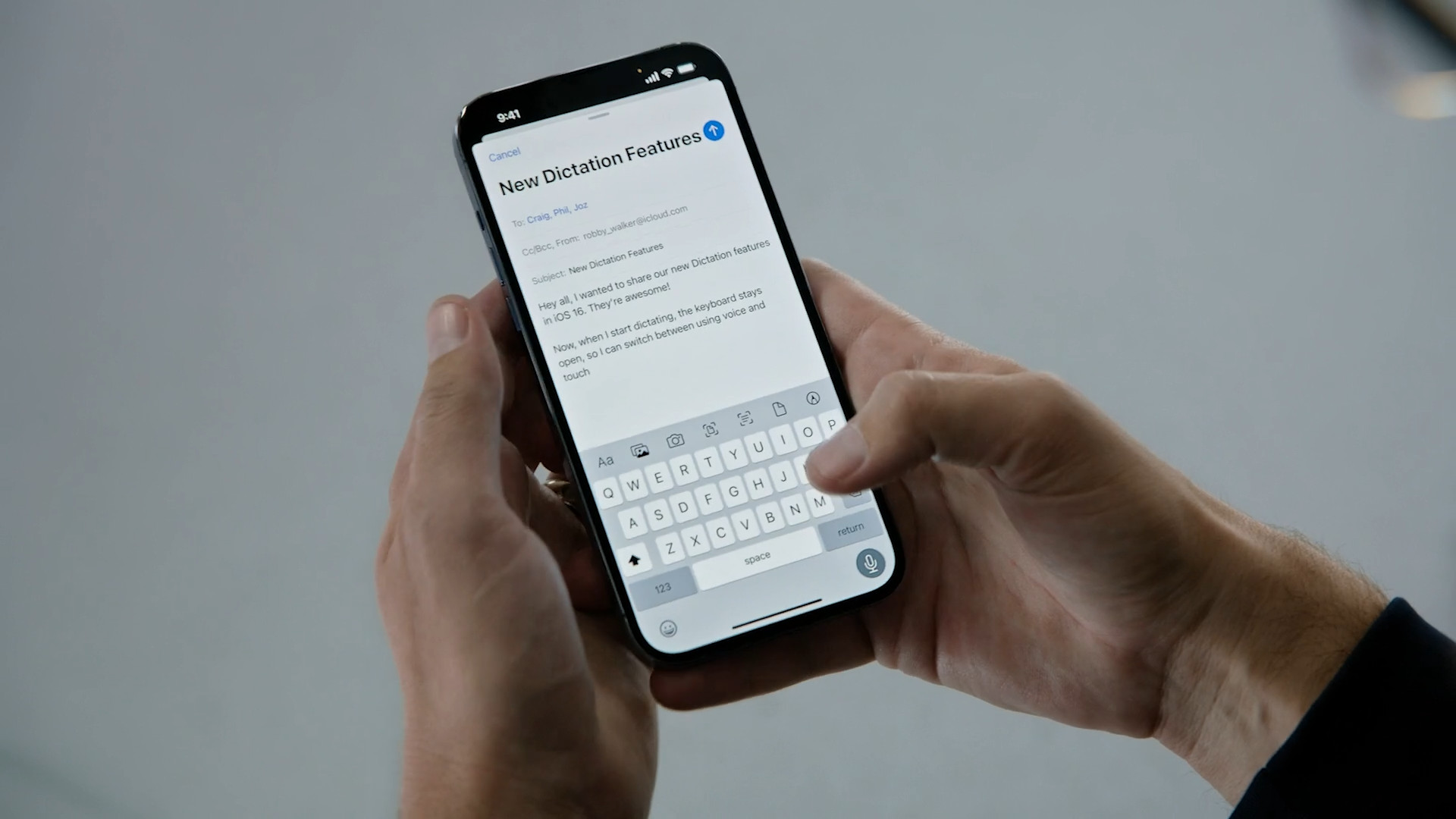 typing on iphone dictation