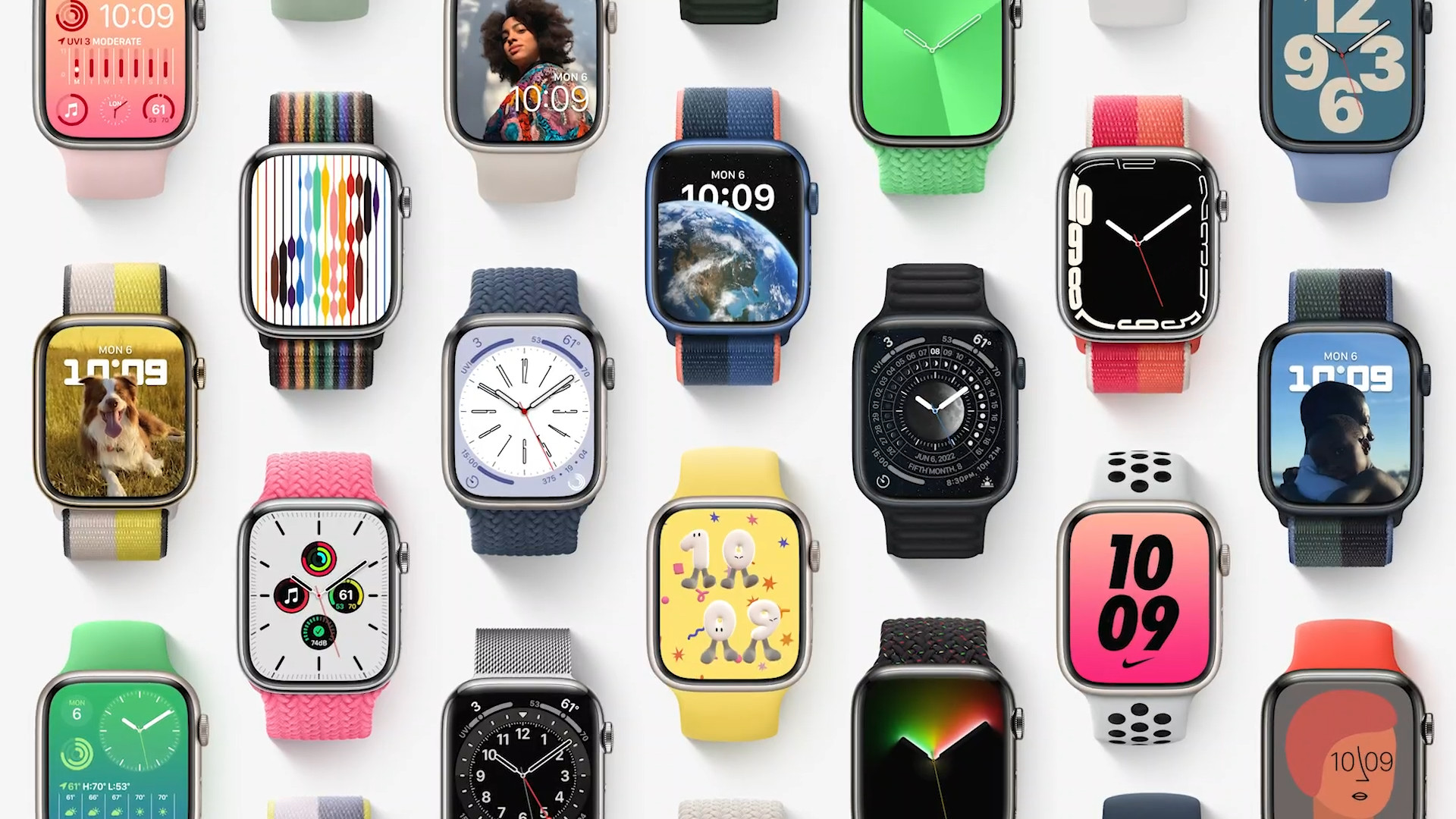 variety of smartwatch faces