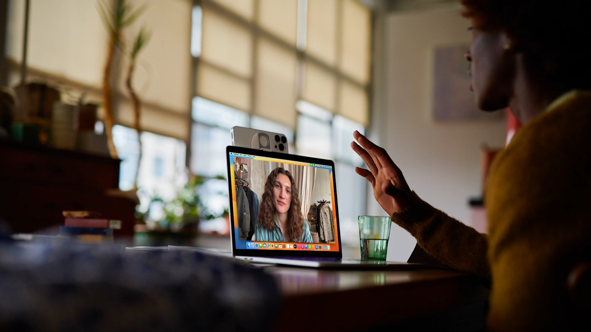 video call on laptop