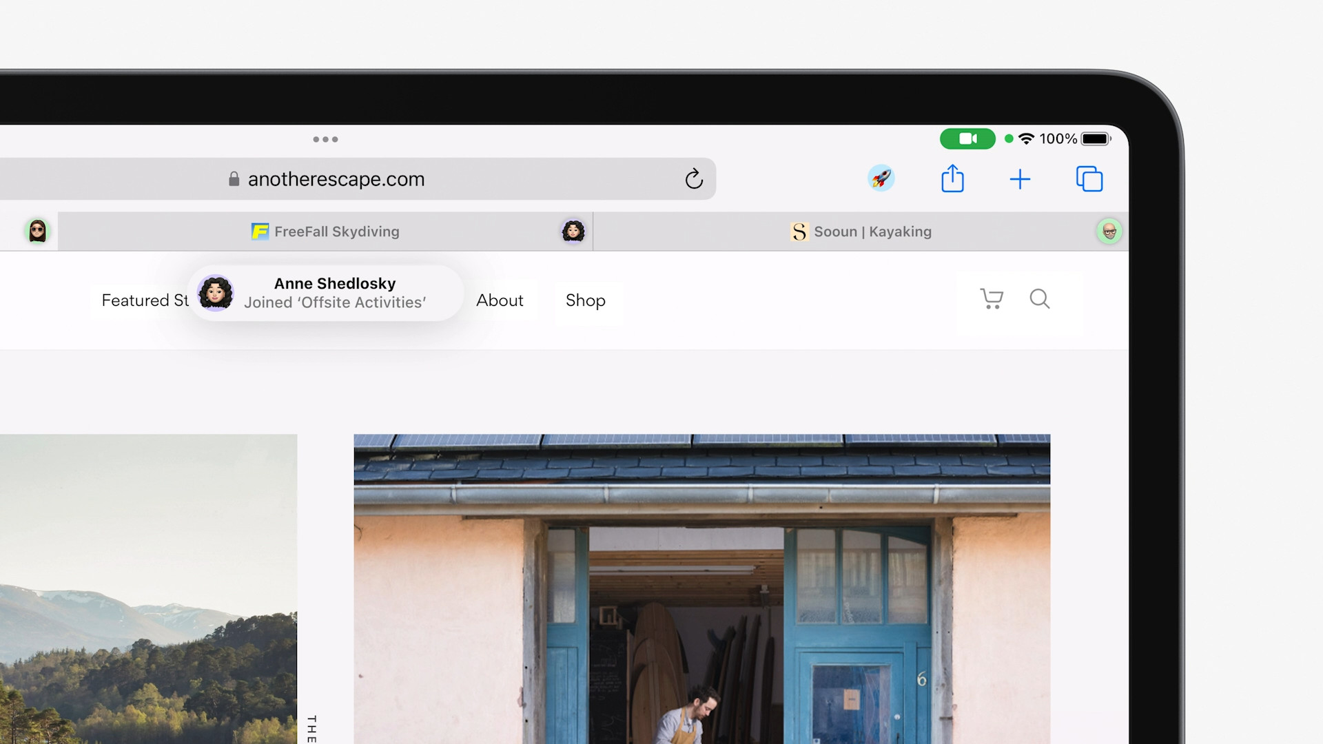 website navigation bar