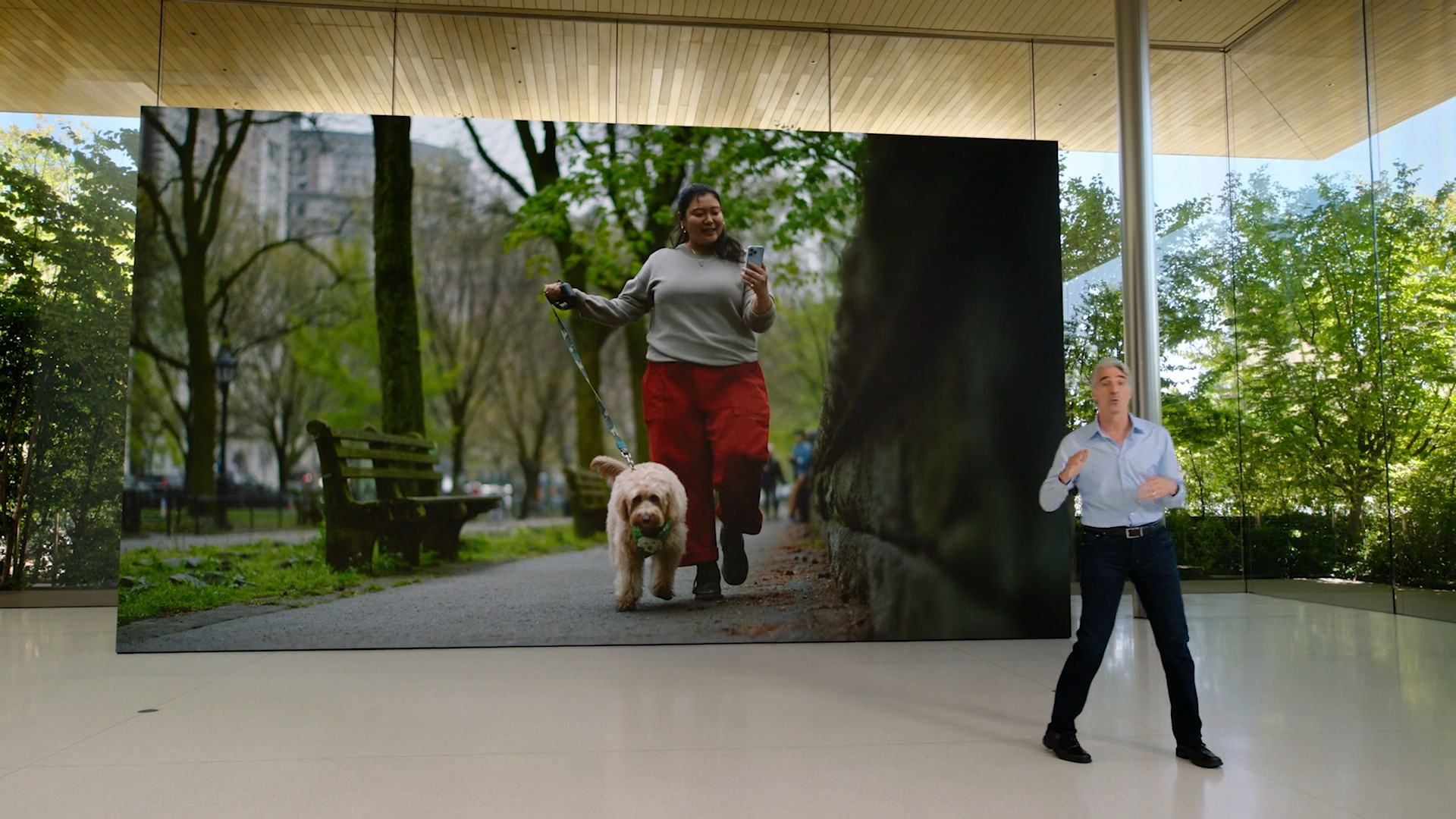 woman running with dog