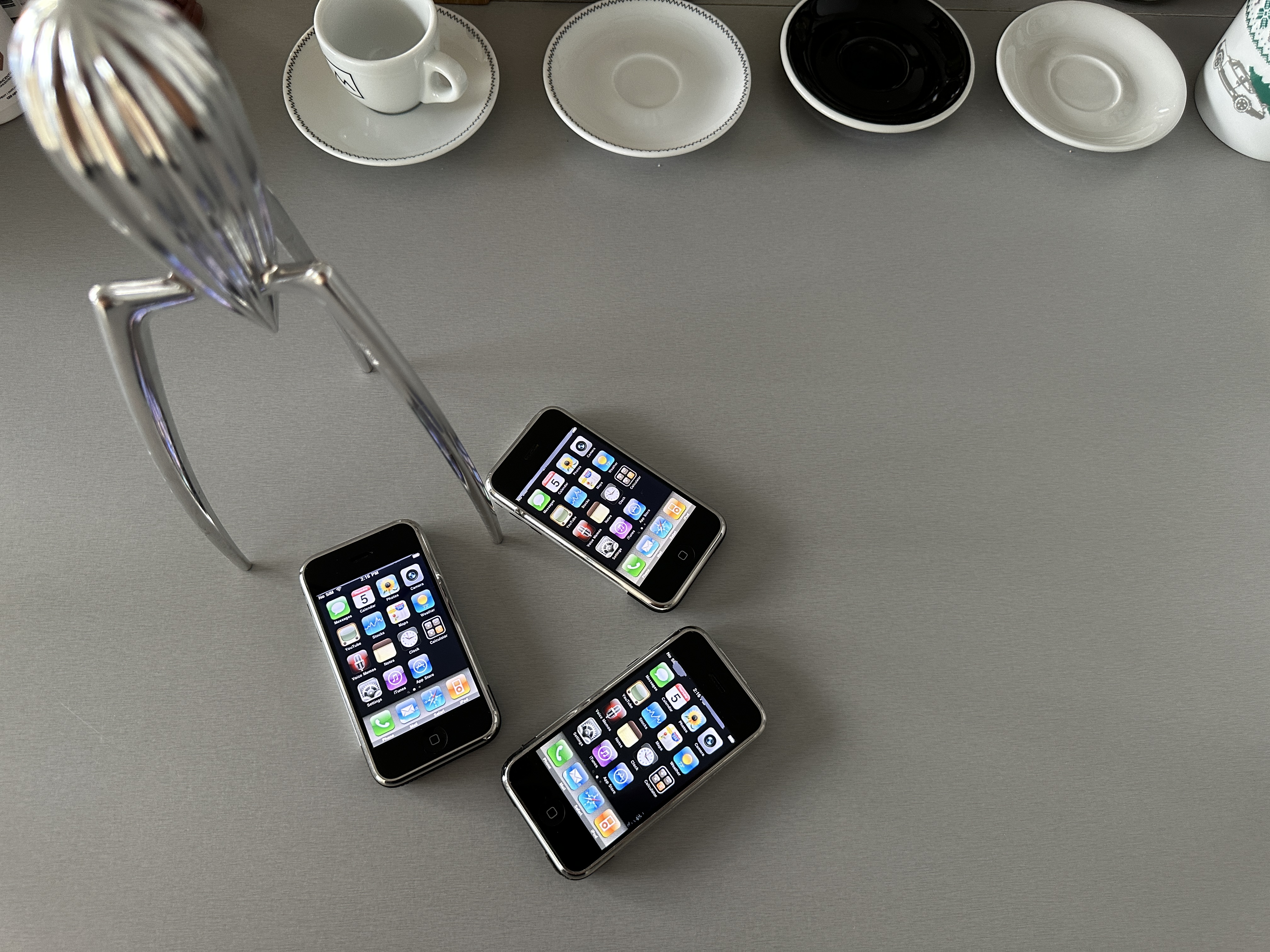 iphones on table