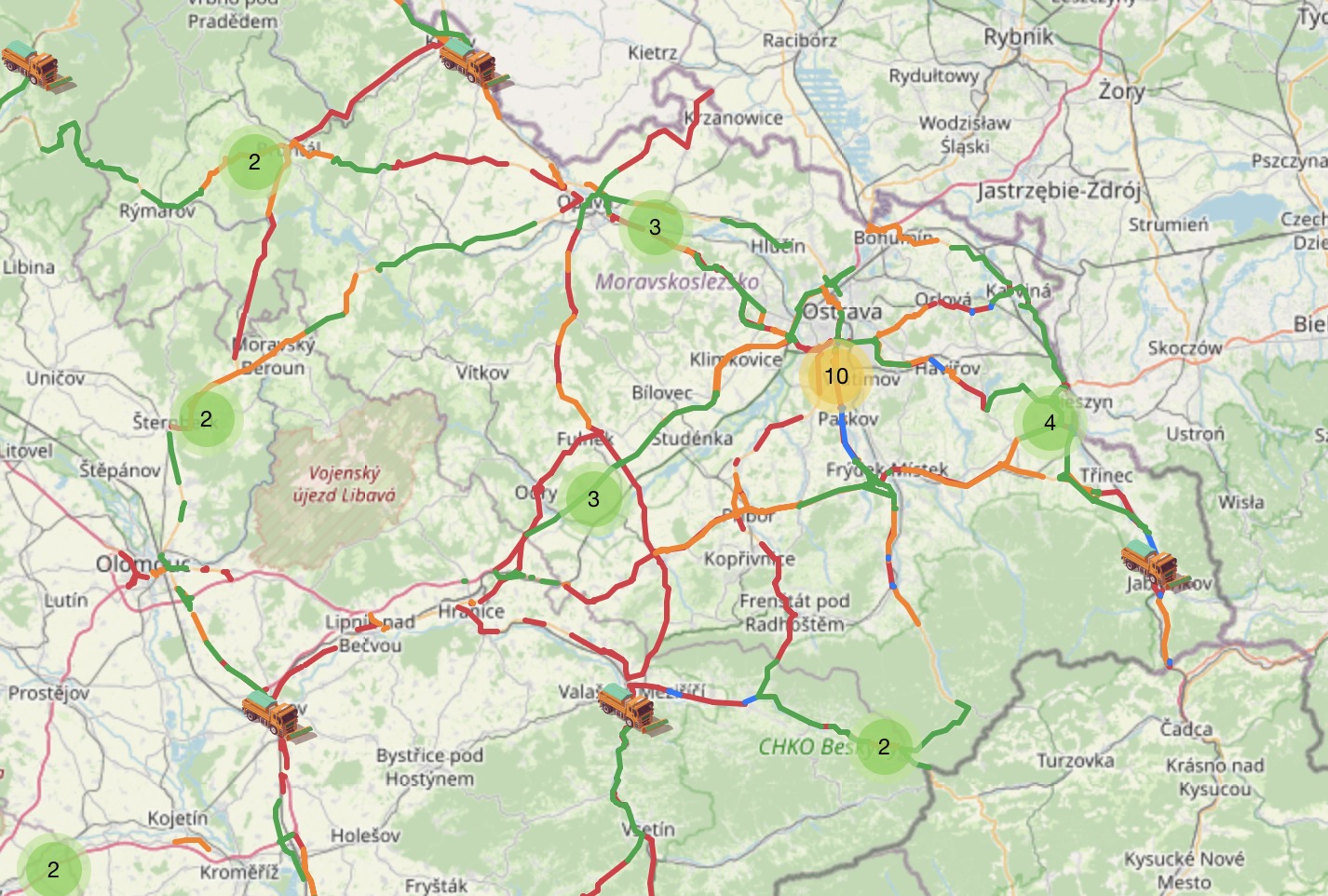 road maintenance map overview