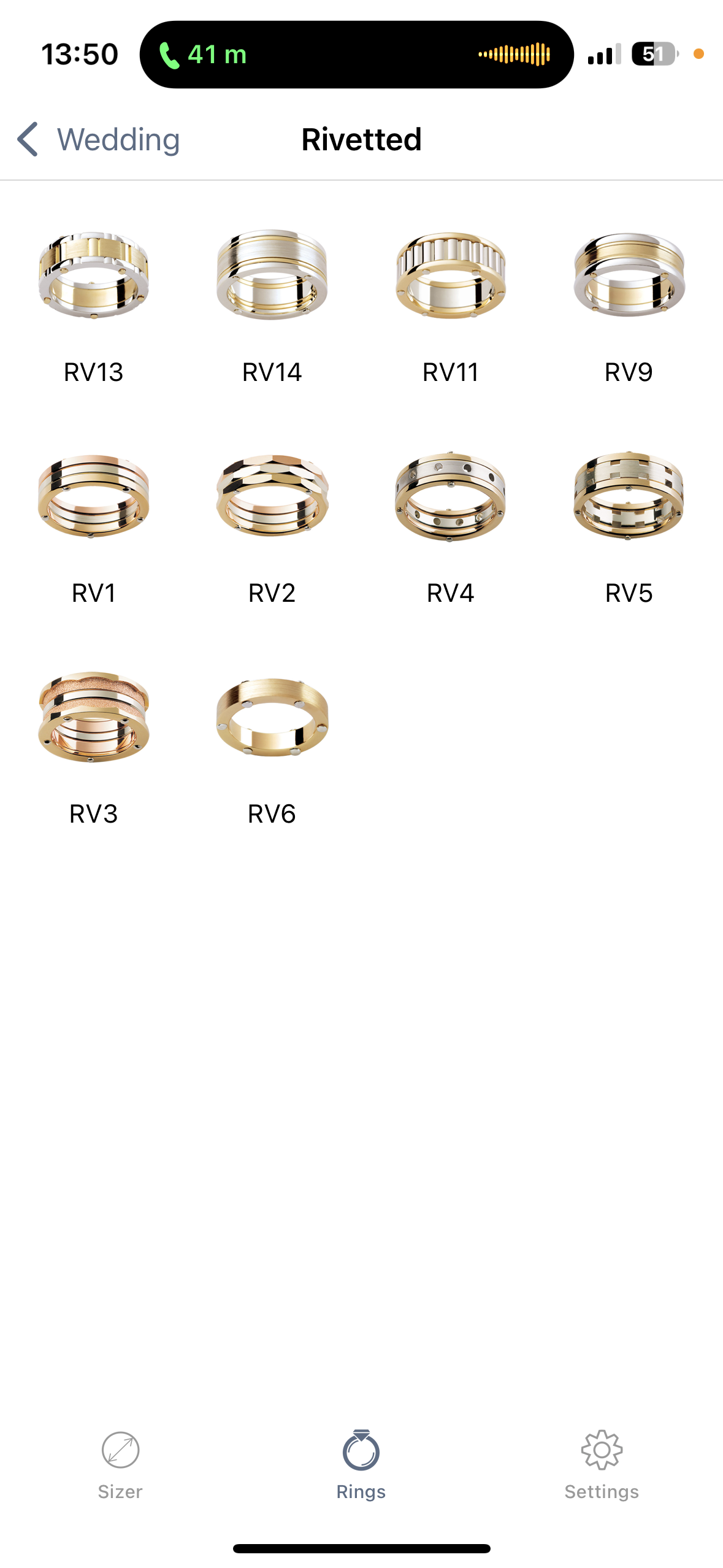 wedding rings selection