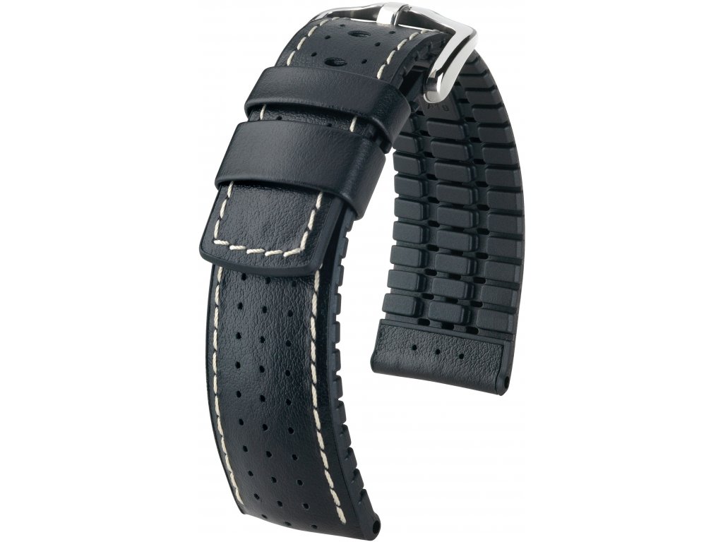black leather watch strap