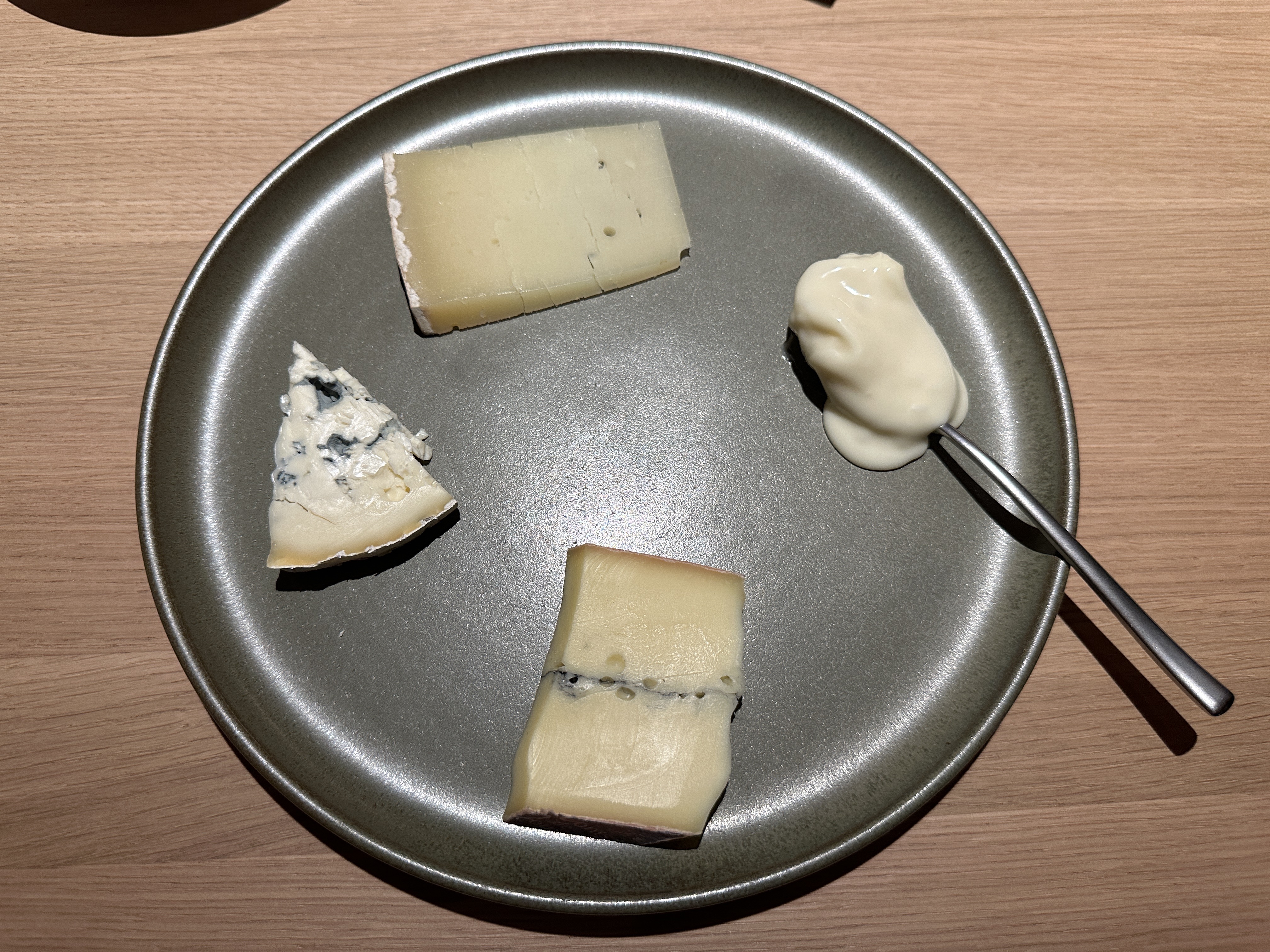 cheese selection on plate
