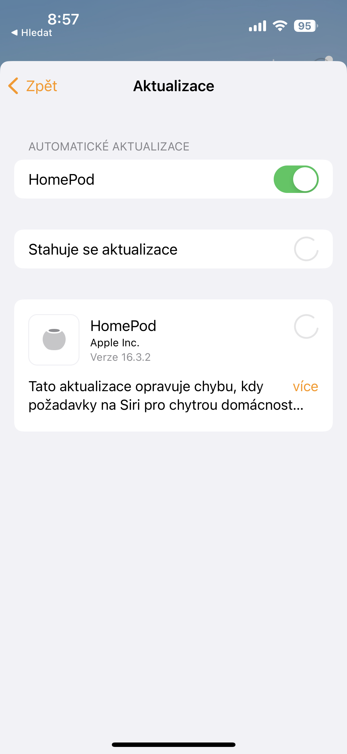 homepod update screen