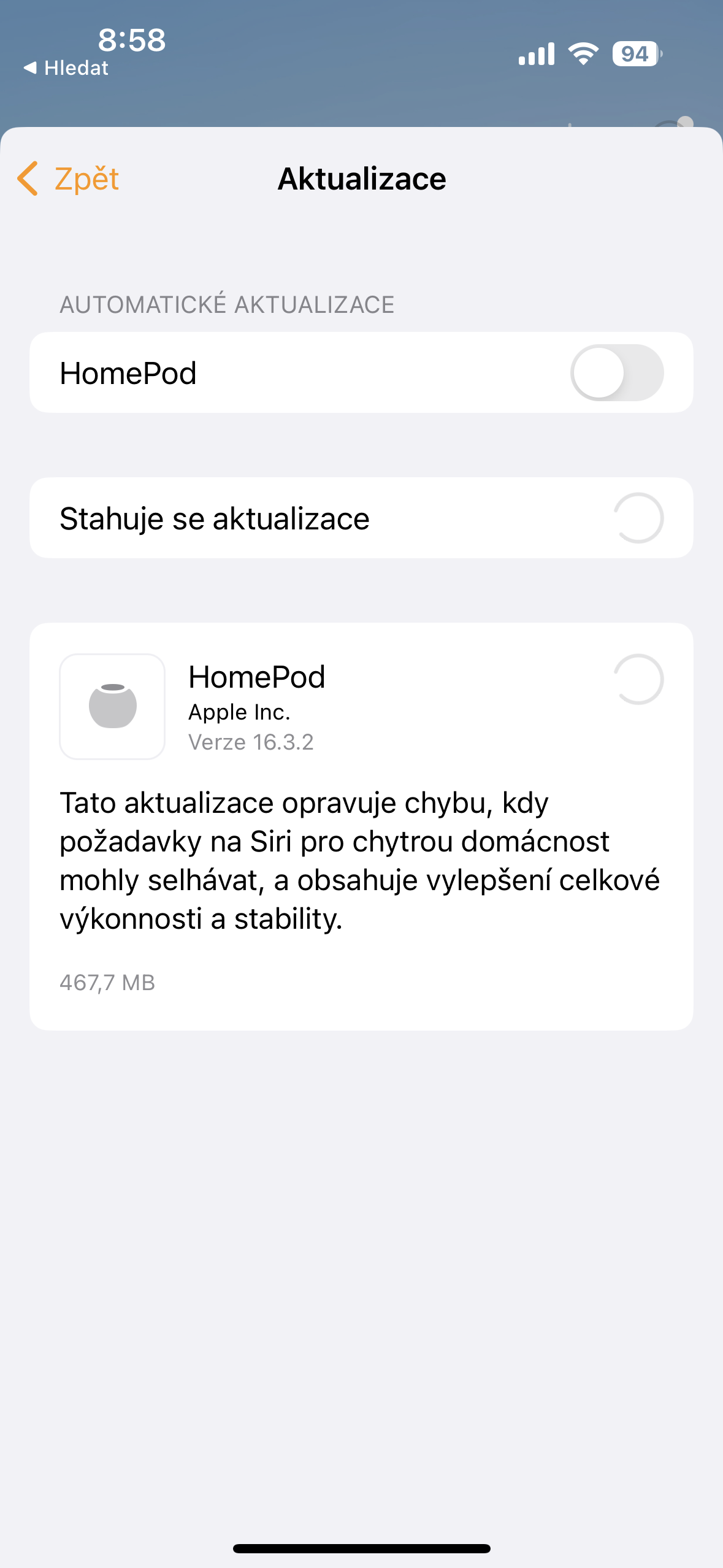 homepod update settings