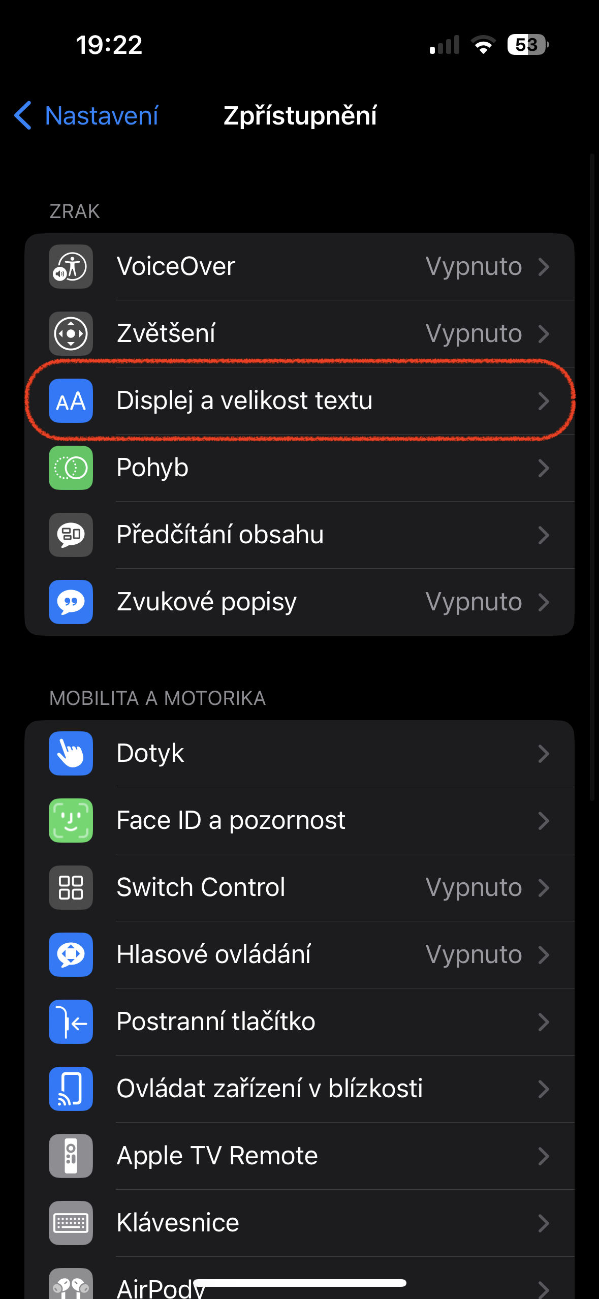 iphone text size settings