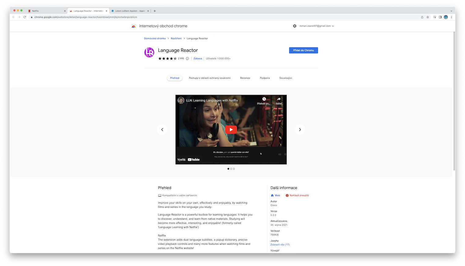 language reactor extension page