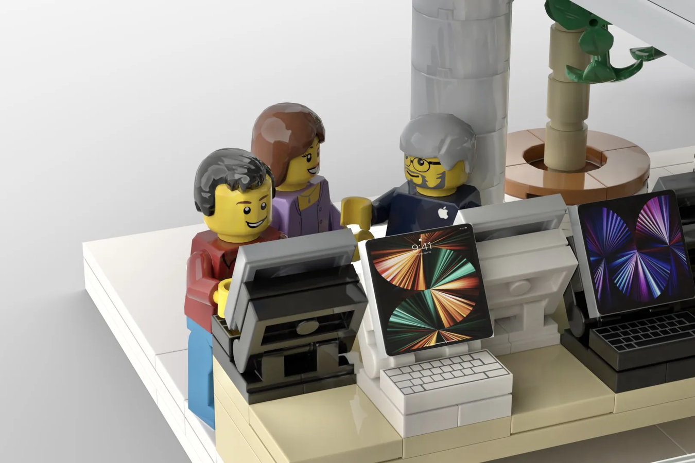 lego figures at computer counter