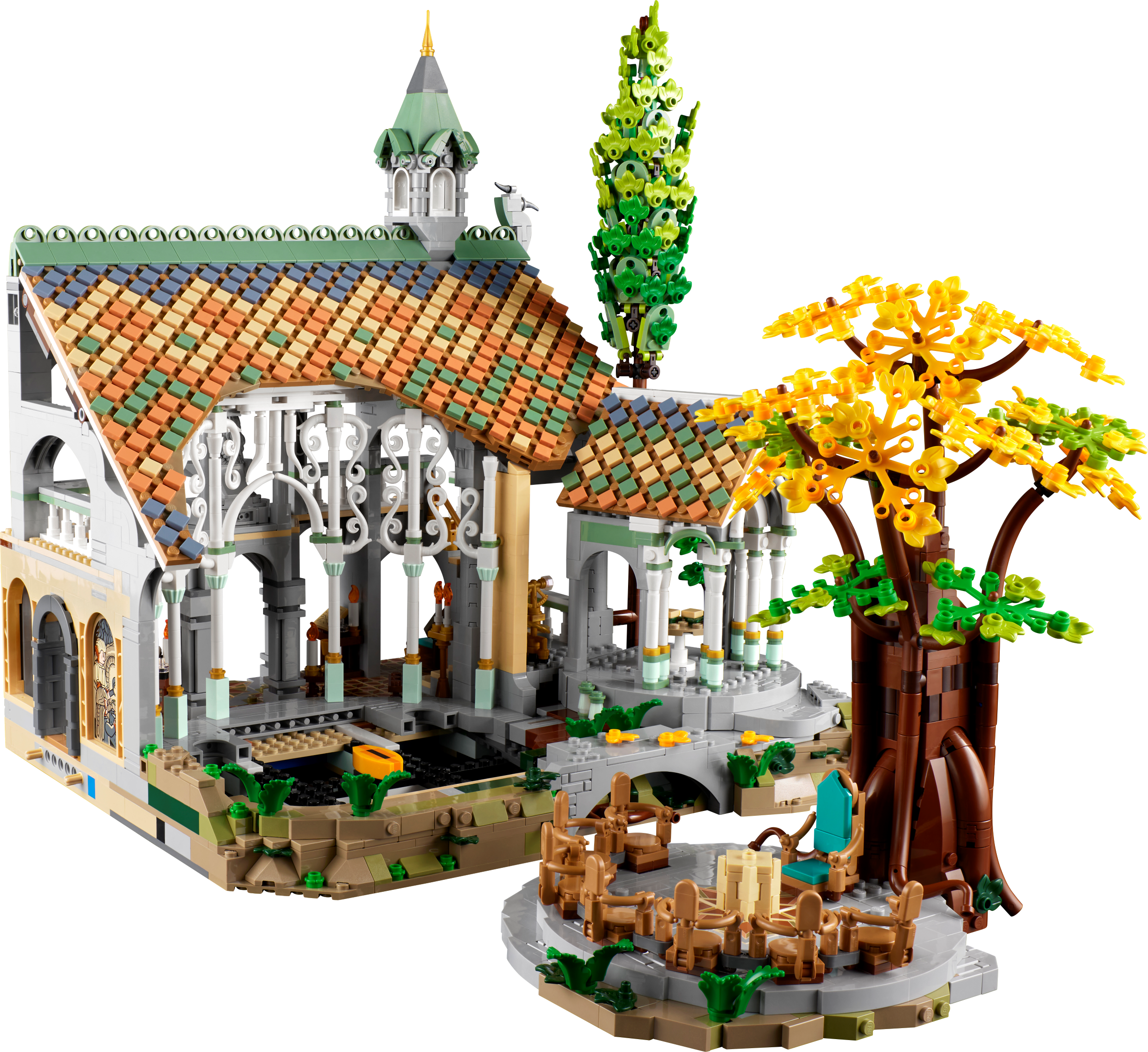 lego rivendell structure front view