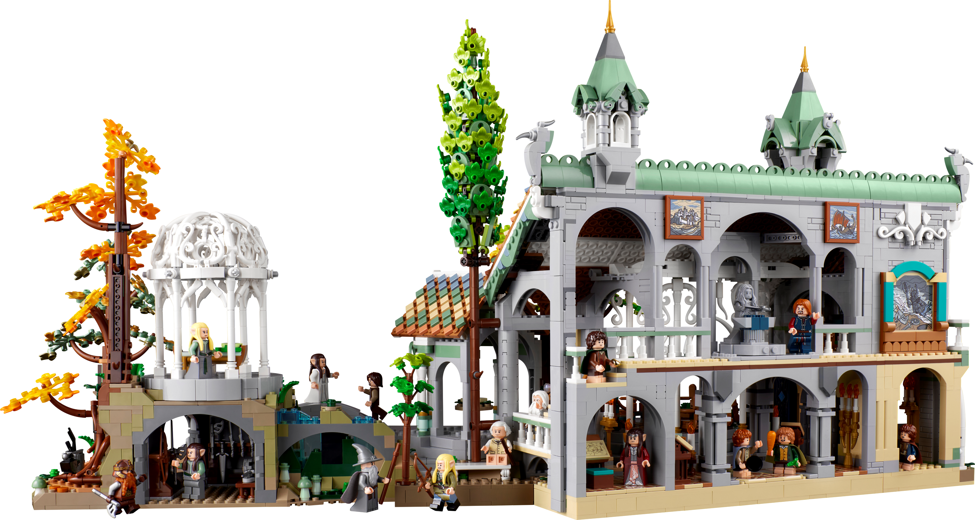 lego rivendell structure side view