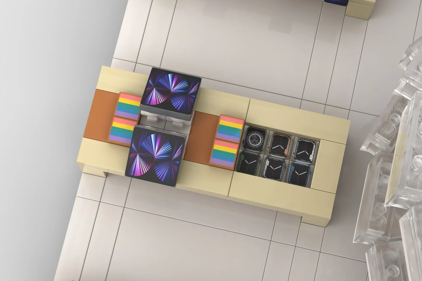 lego store counter with products