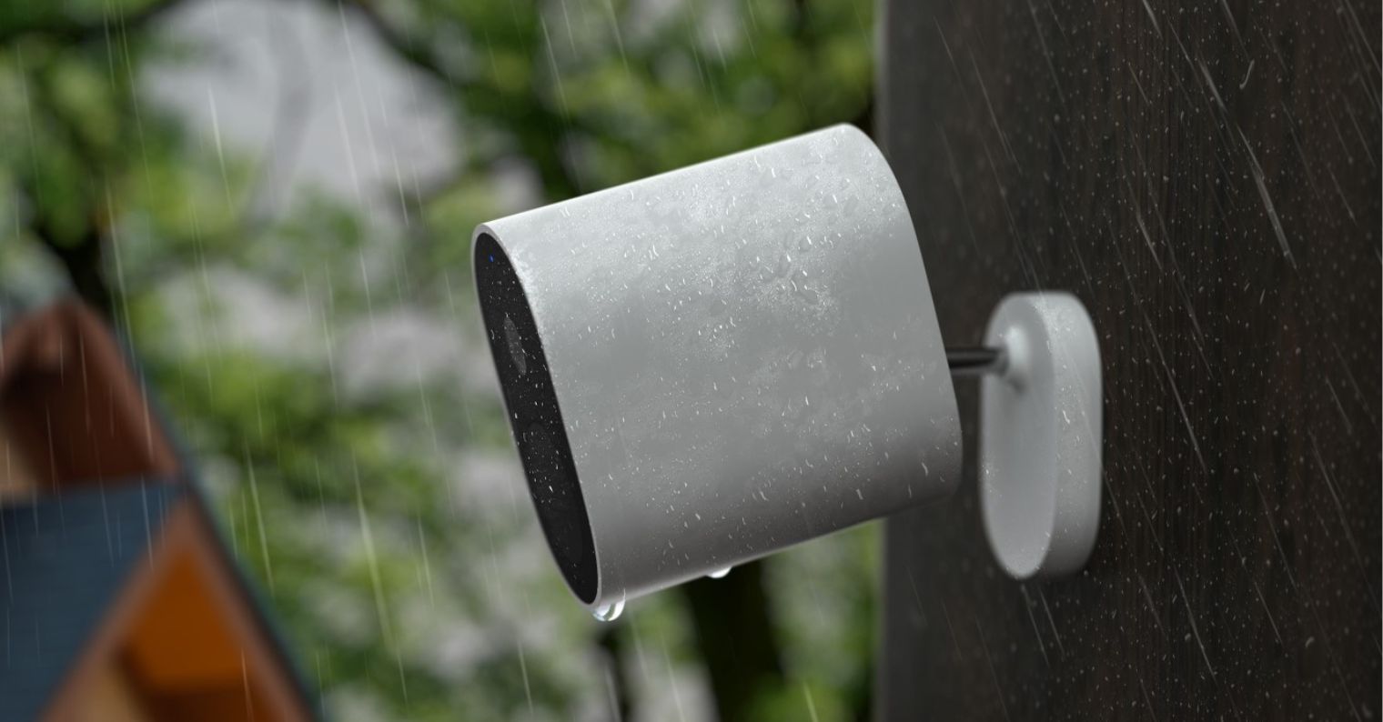 outdoor security camera in rain