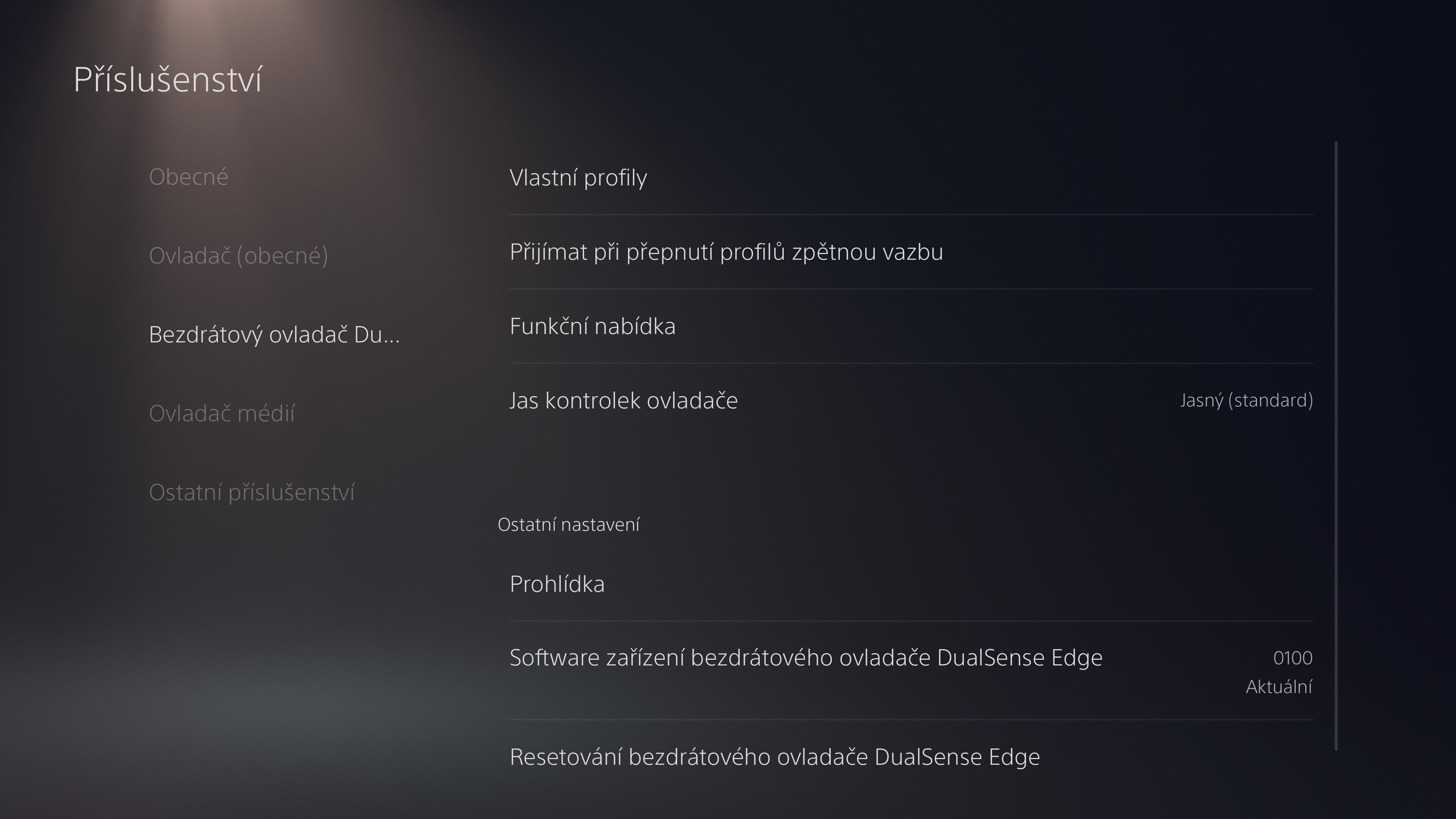 settings menu dualsense