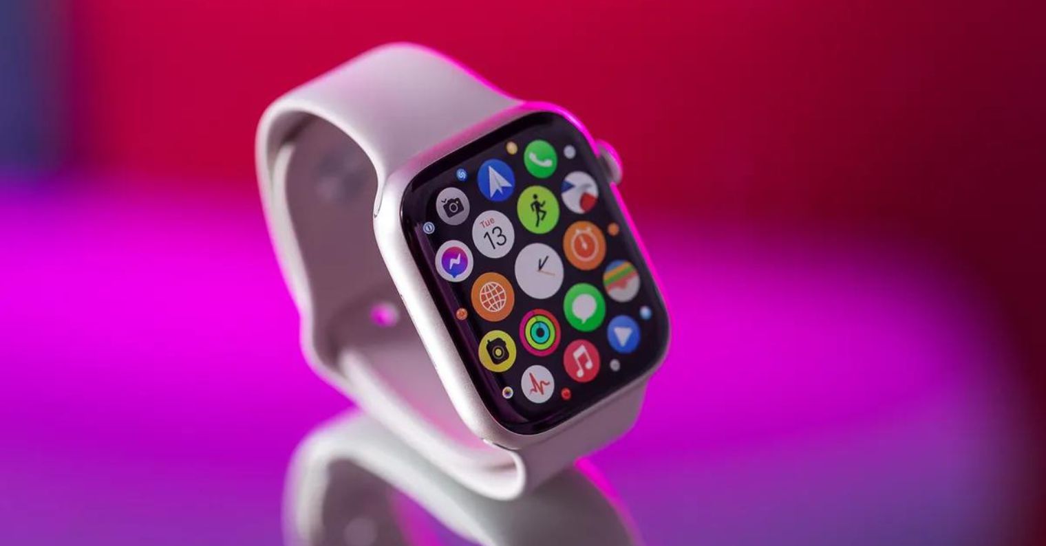 smartwatch with colorful apps display