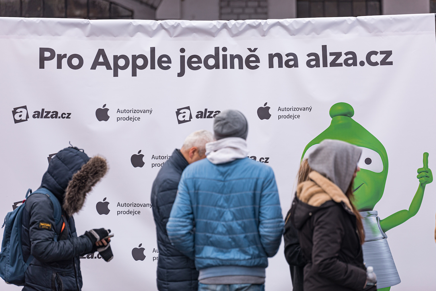 apple promo banner outside