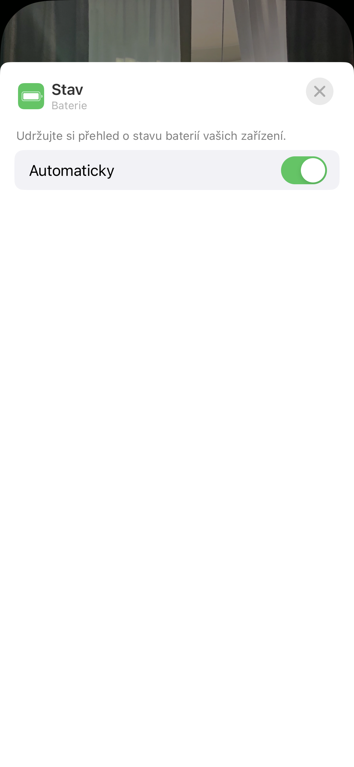 battery status screen