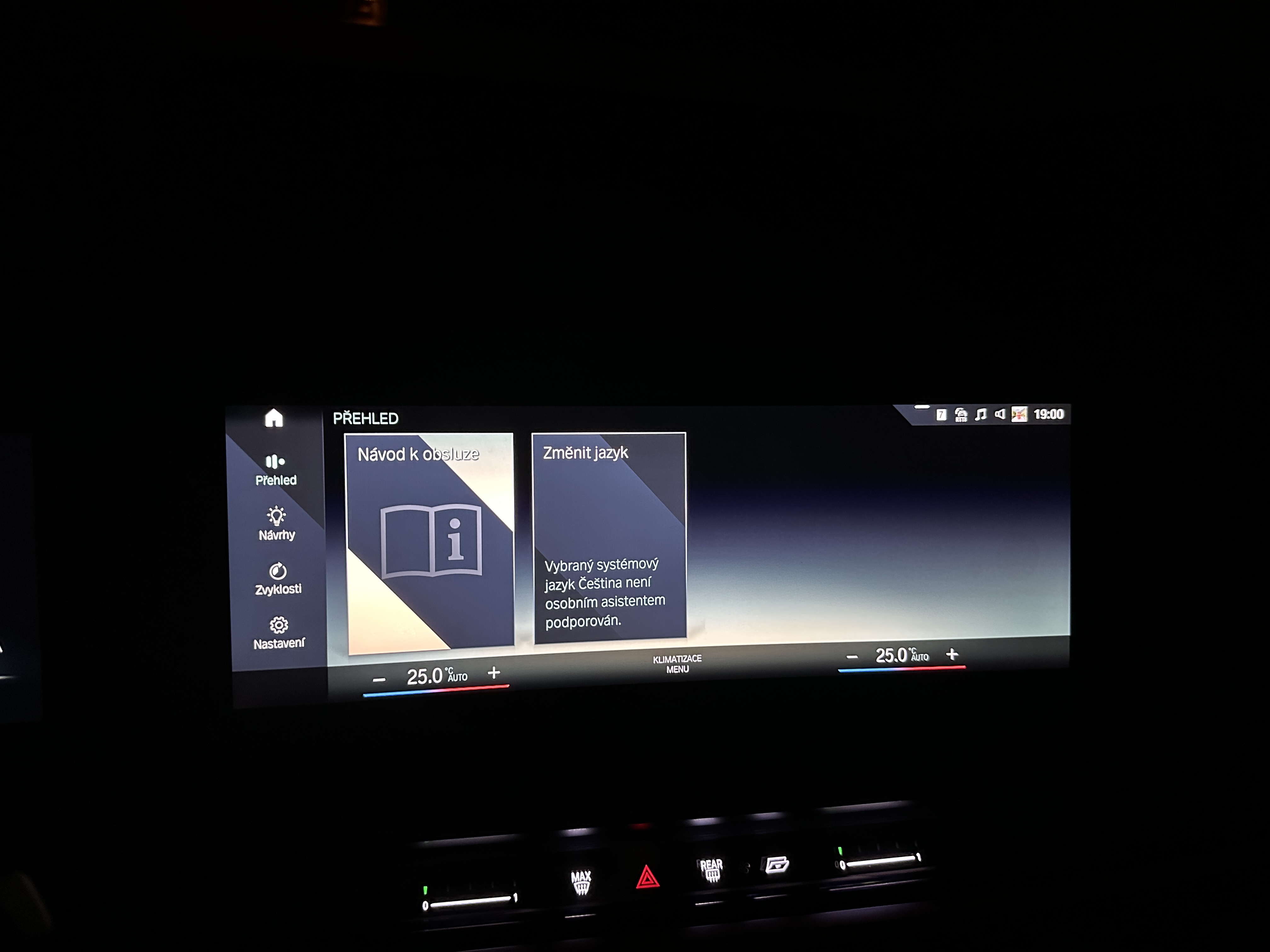 car dashboard language settings